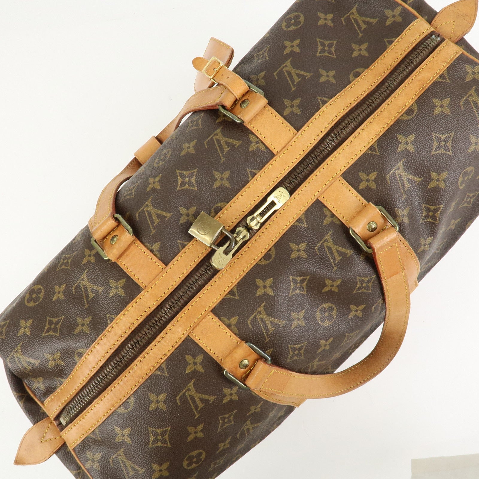 Louis Vuitton Monogram Sac Souple 45 Boston Bag Brown M41624