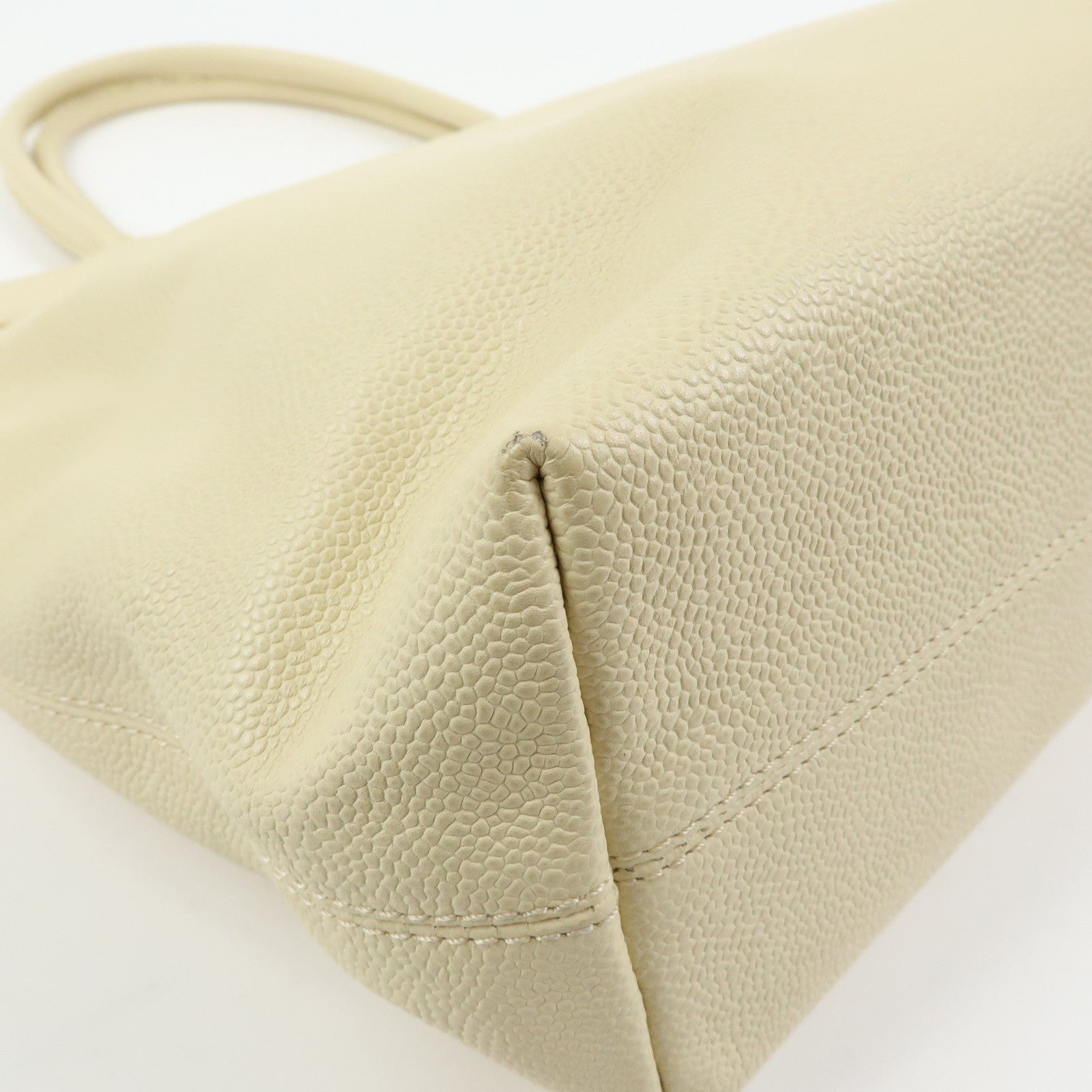 CHANEL COCO Mark Caviarskin Shoulder Bag Tote Bag Ivory