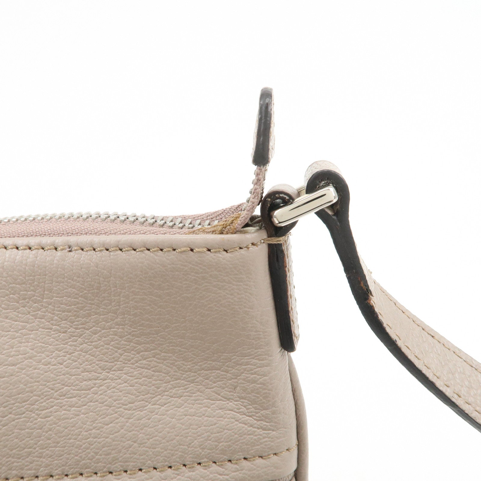 LOEWE Anagram Logo Leather Shoulder Bag Crossbody Bag Beige