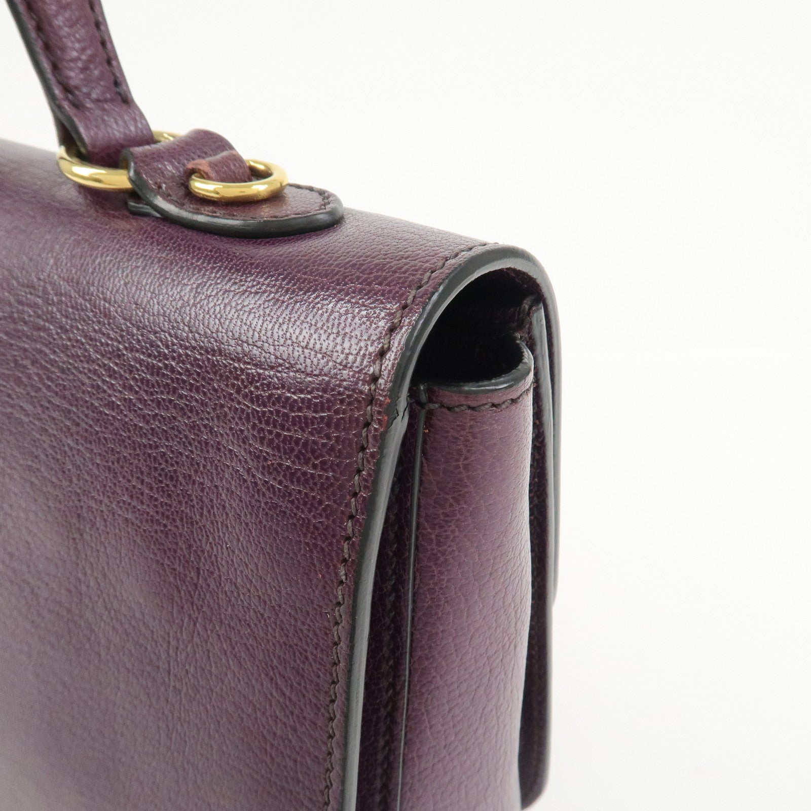 MIU MIU Logo Leather 2Way Shoulder Bag Hand Bag Purple RN0726