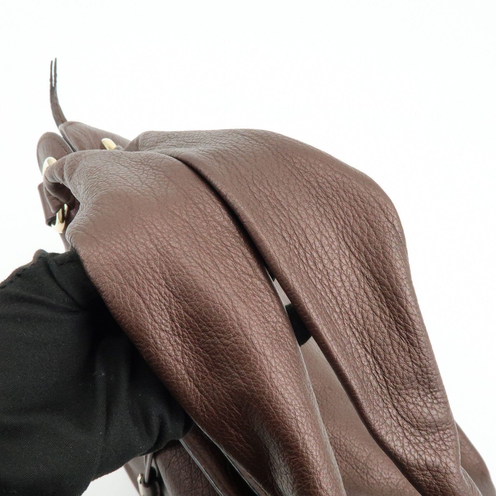 CELINE Leather Bittersweet Shoulder Bag Hand Bag Bronze