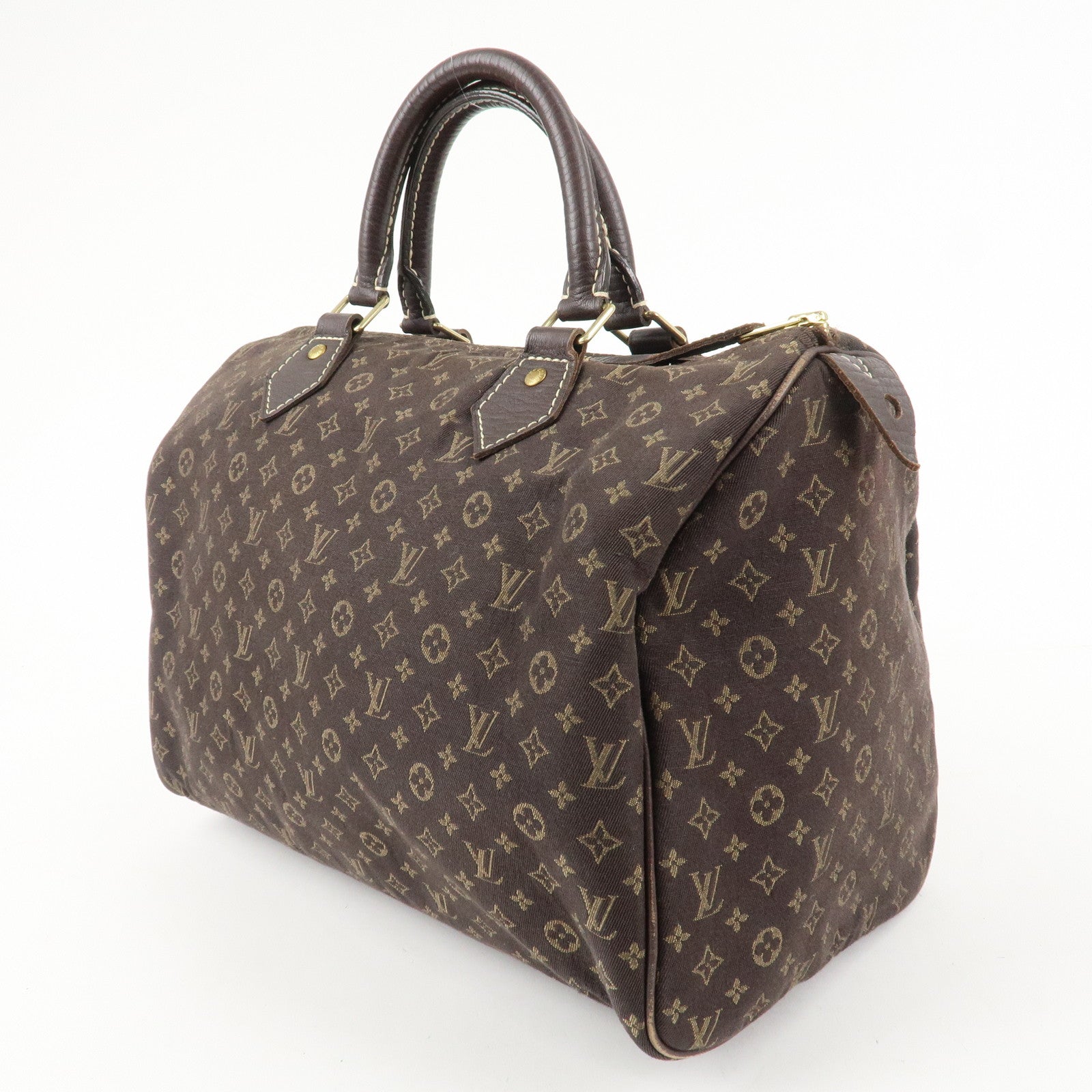 Louis Vuitton Monogram Mini Lin Speedy 30 Boston Bag Ebene M95224 Used