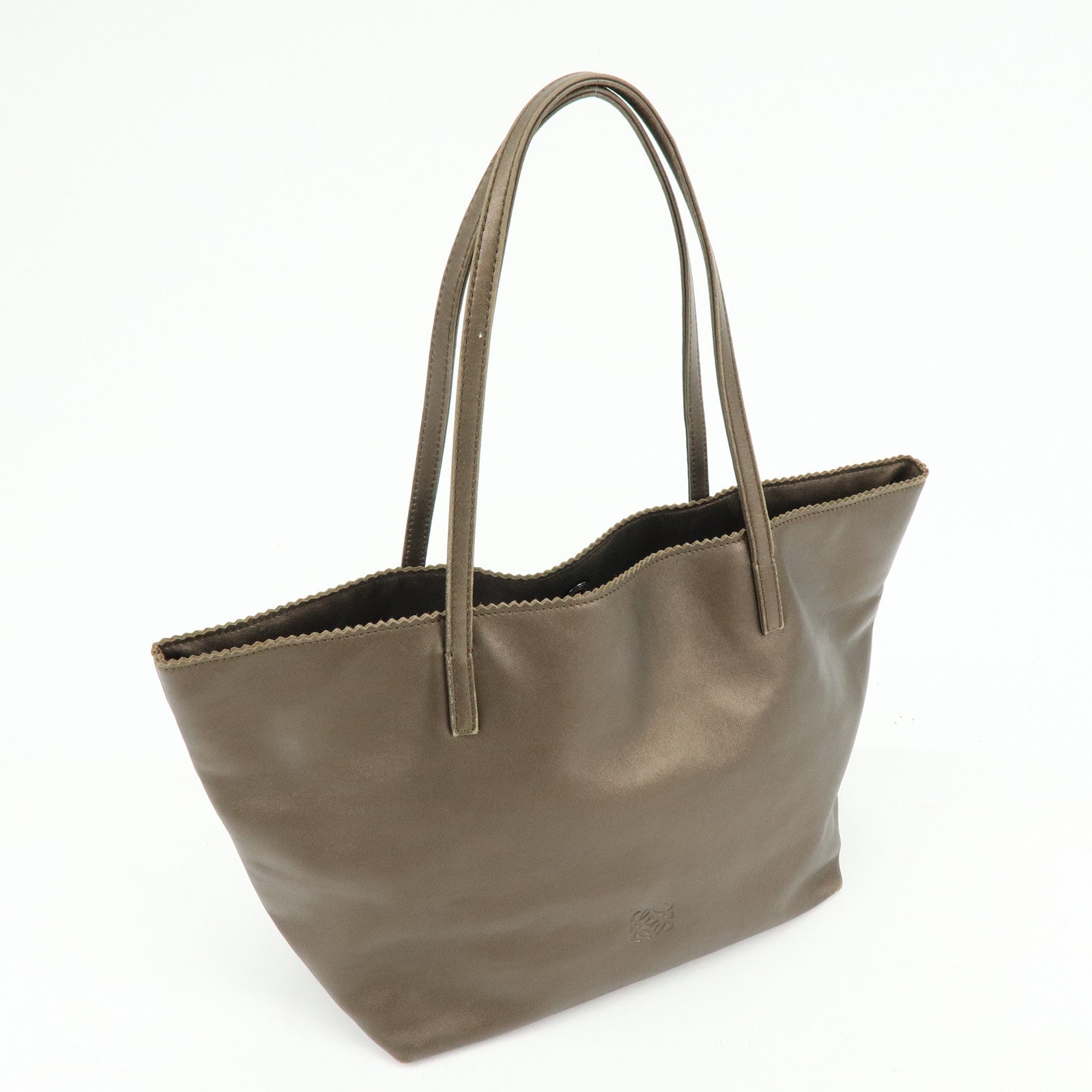 LOEWE Anagram Nappa Leather Tote Bag Hand Bag Bronze