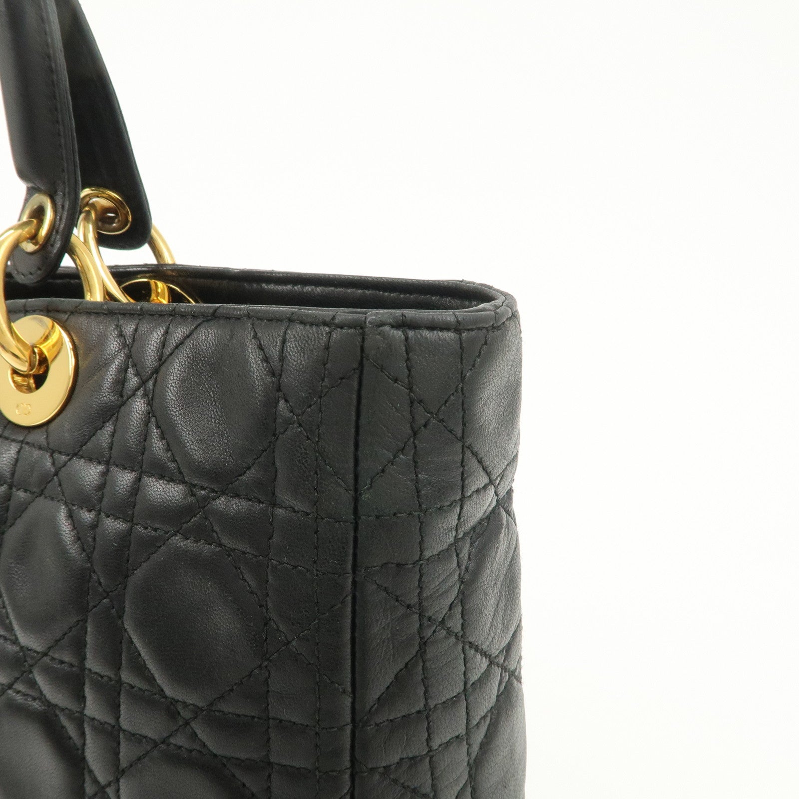 Christian Dior Canage Lady Dior Leather Large Hand Bag Tote Bag