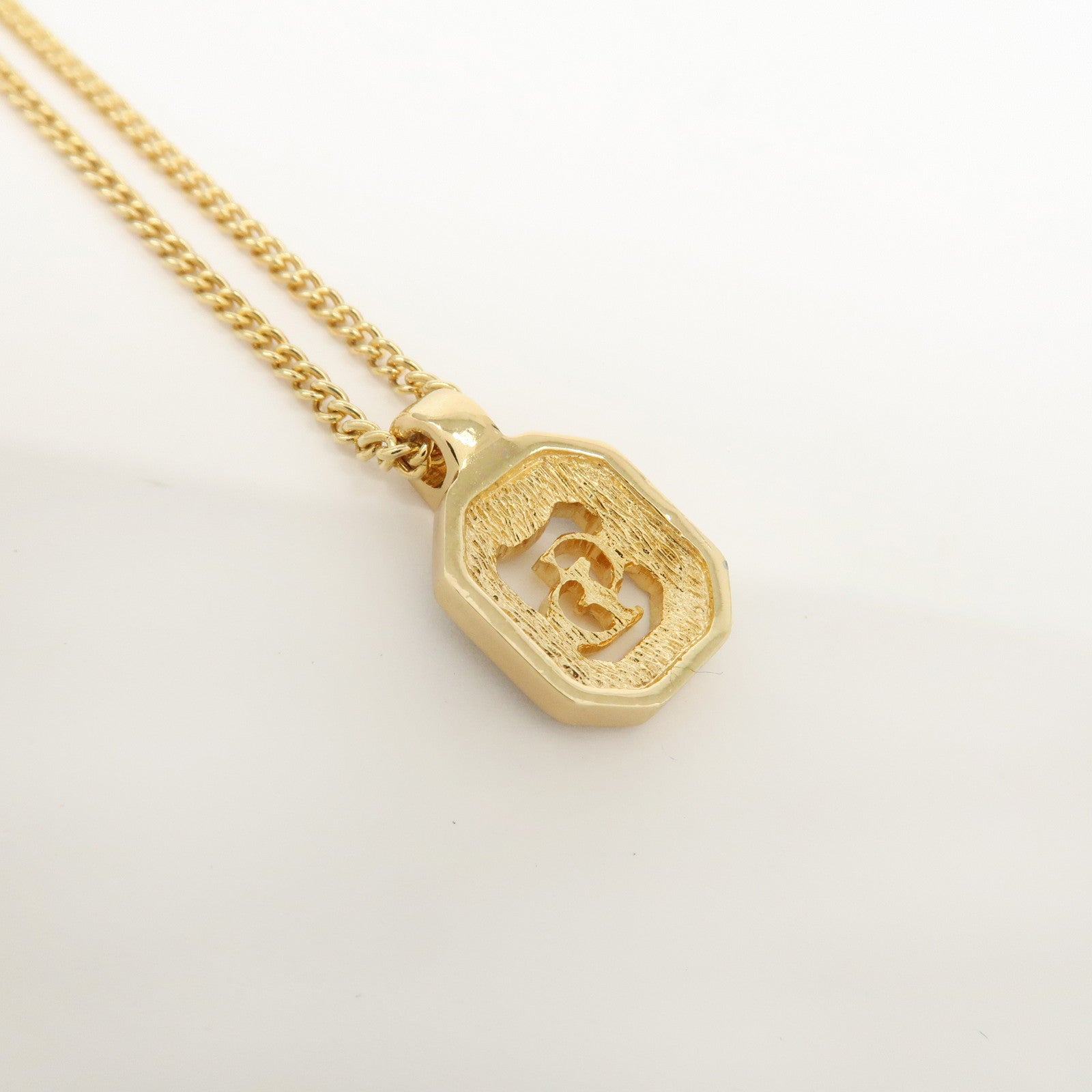 Christian Dior Logo Metal Necklace Choker Gold Black