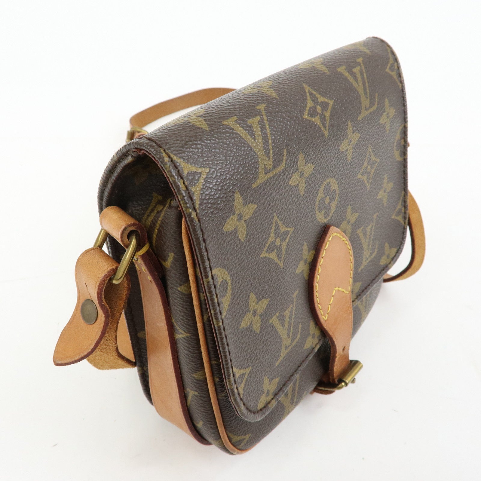 Louis Vuitton Monogram Mini Cartouchiere Shoulder Bag Brown M51254