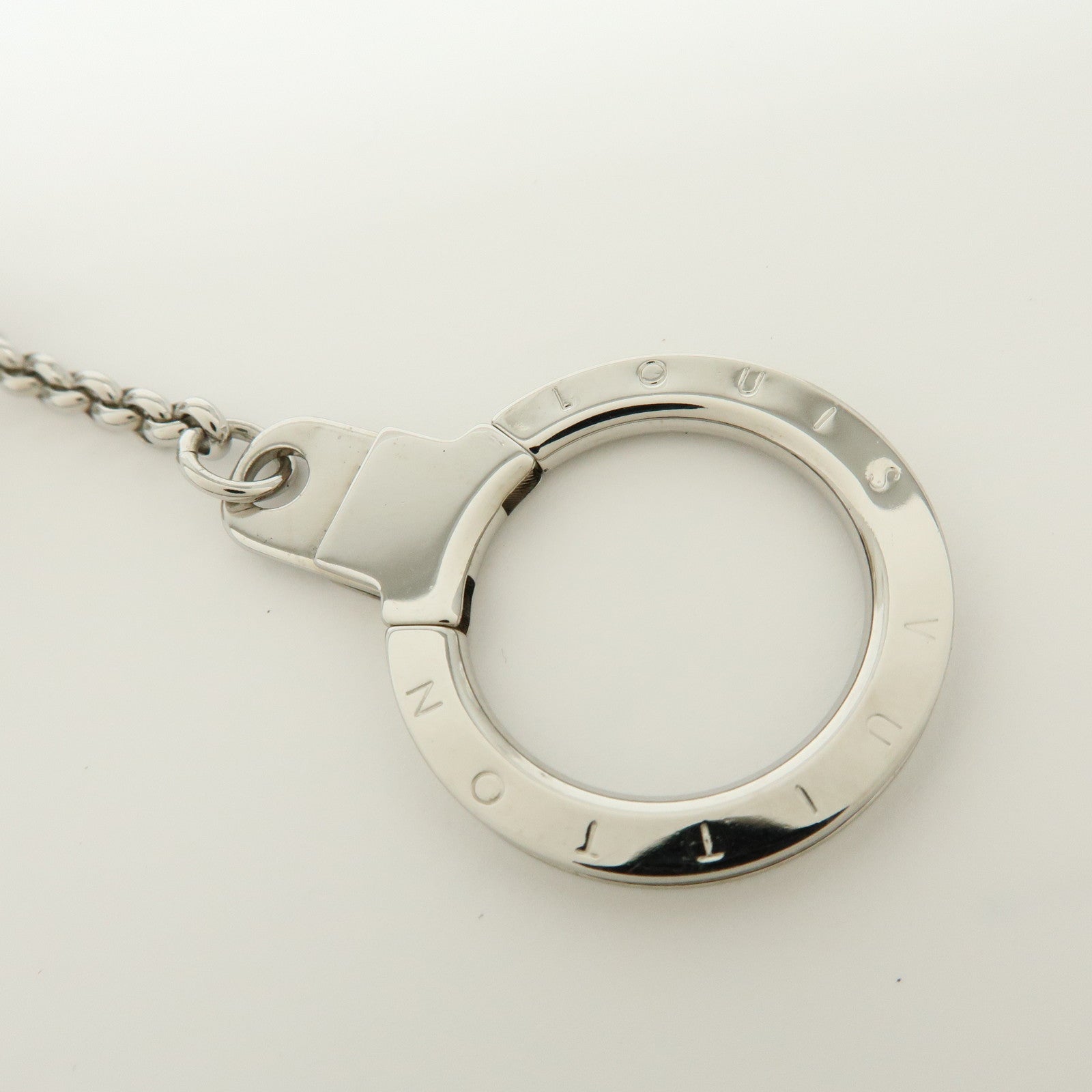 Louis Vuitton Porte Cles Glitter Bag Charm Key Chain Silver M65378