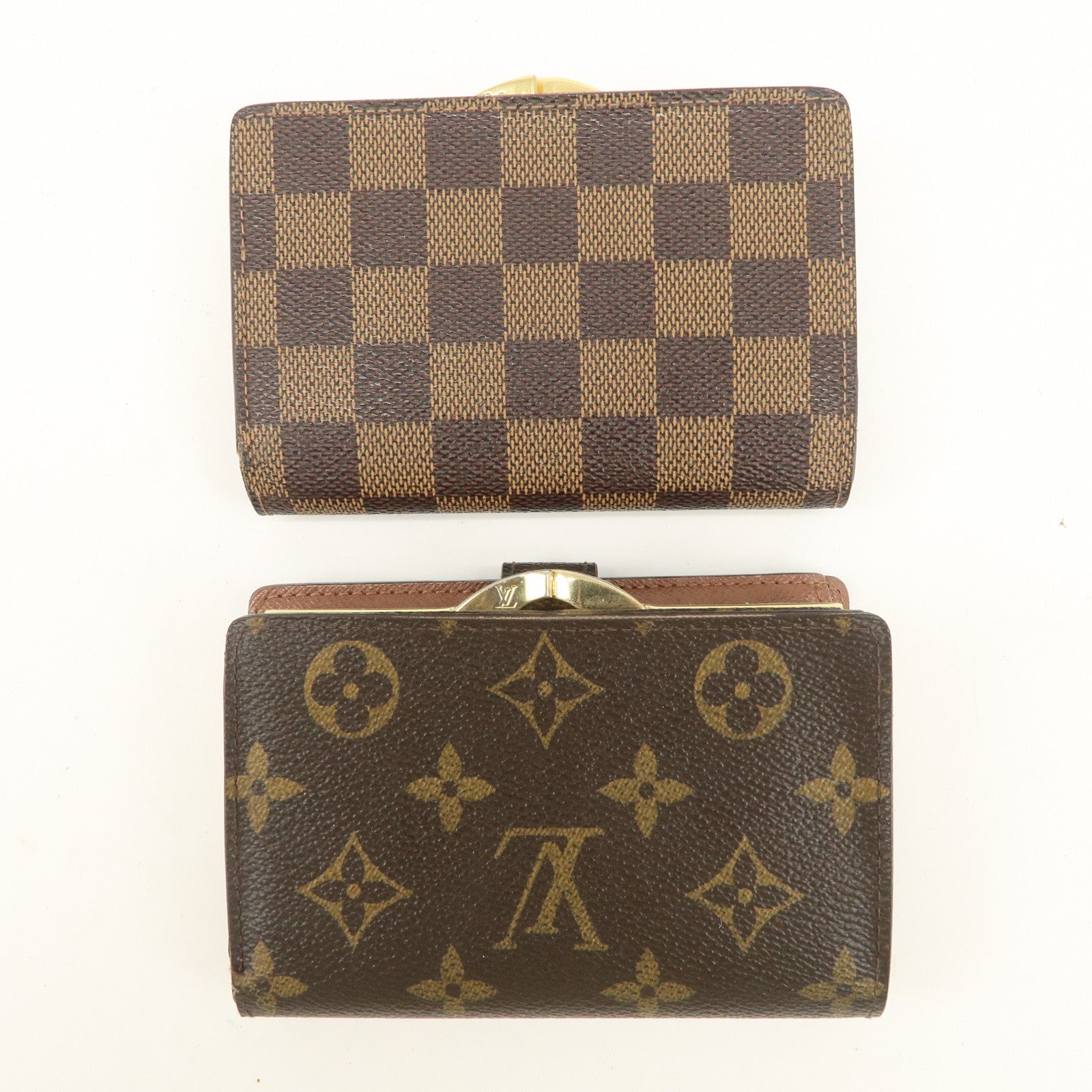 Louis Vuitton Set of 2 Monogram Damier Bi-fold Wallet M61207 N61664 Used