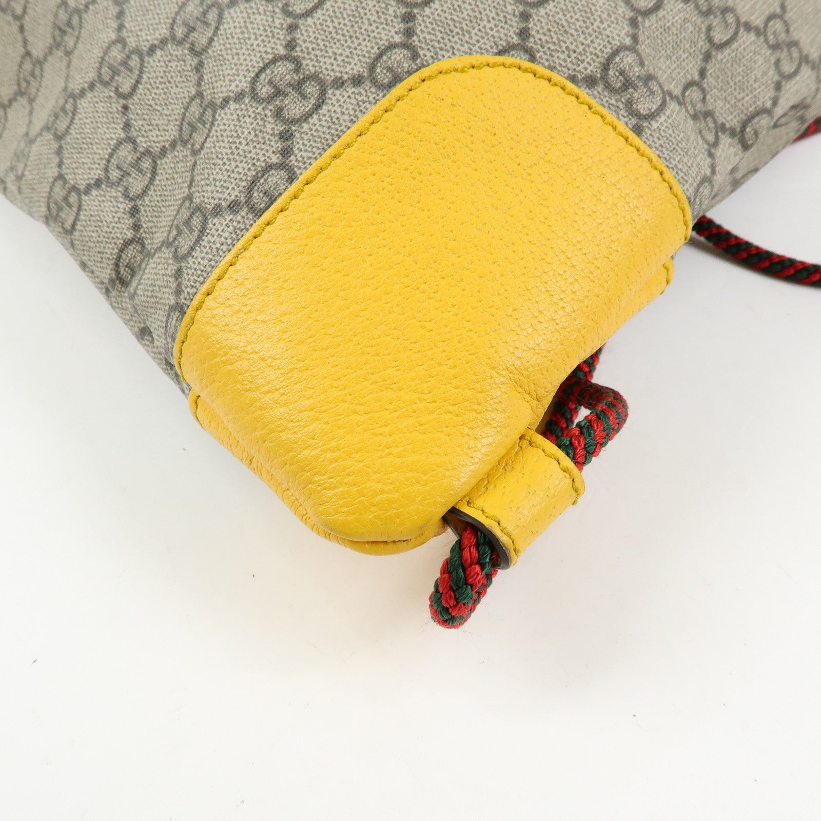 GUCCI GG Supreme PVC Leather Backpack Beige Yellow Brown 473872