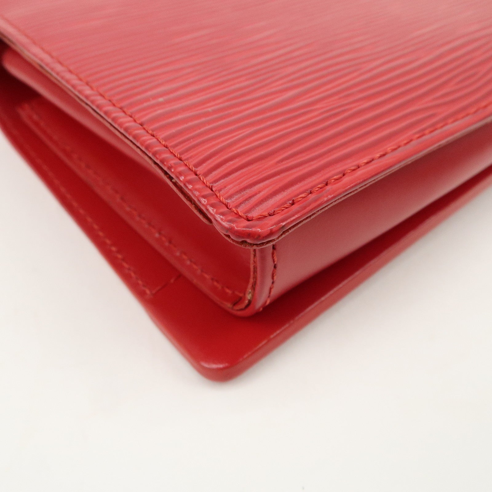 Louis Vuitton Epi leather Honfleur Cuir Hand Bag Red M5273E