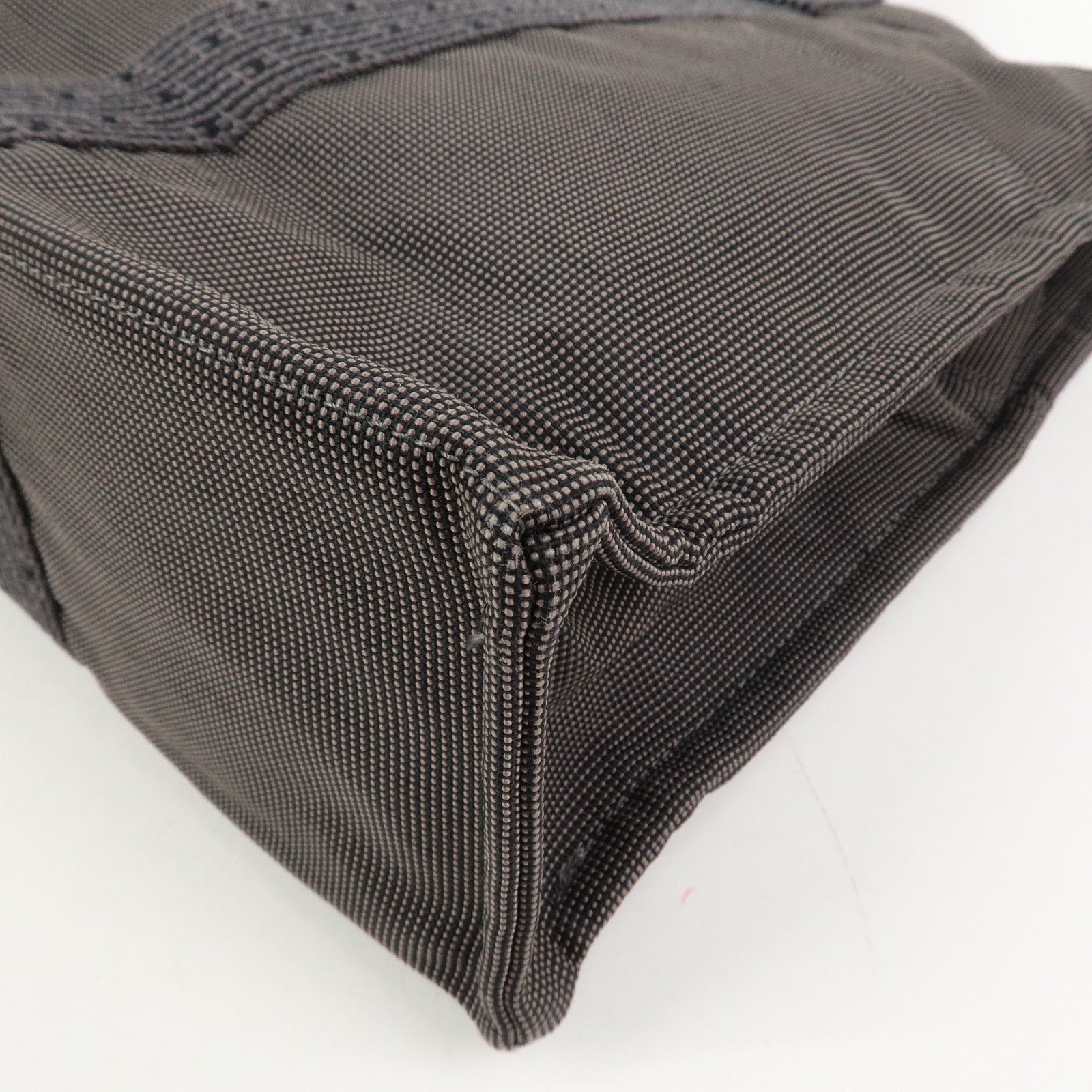 HERMES Herline MM Nylon Canvas Tote Bag Hand Bag Black