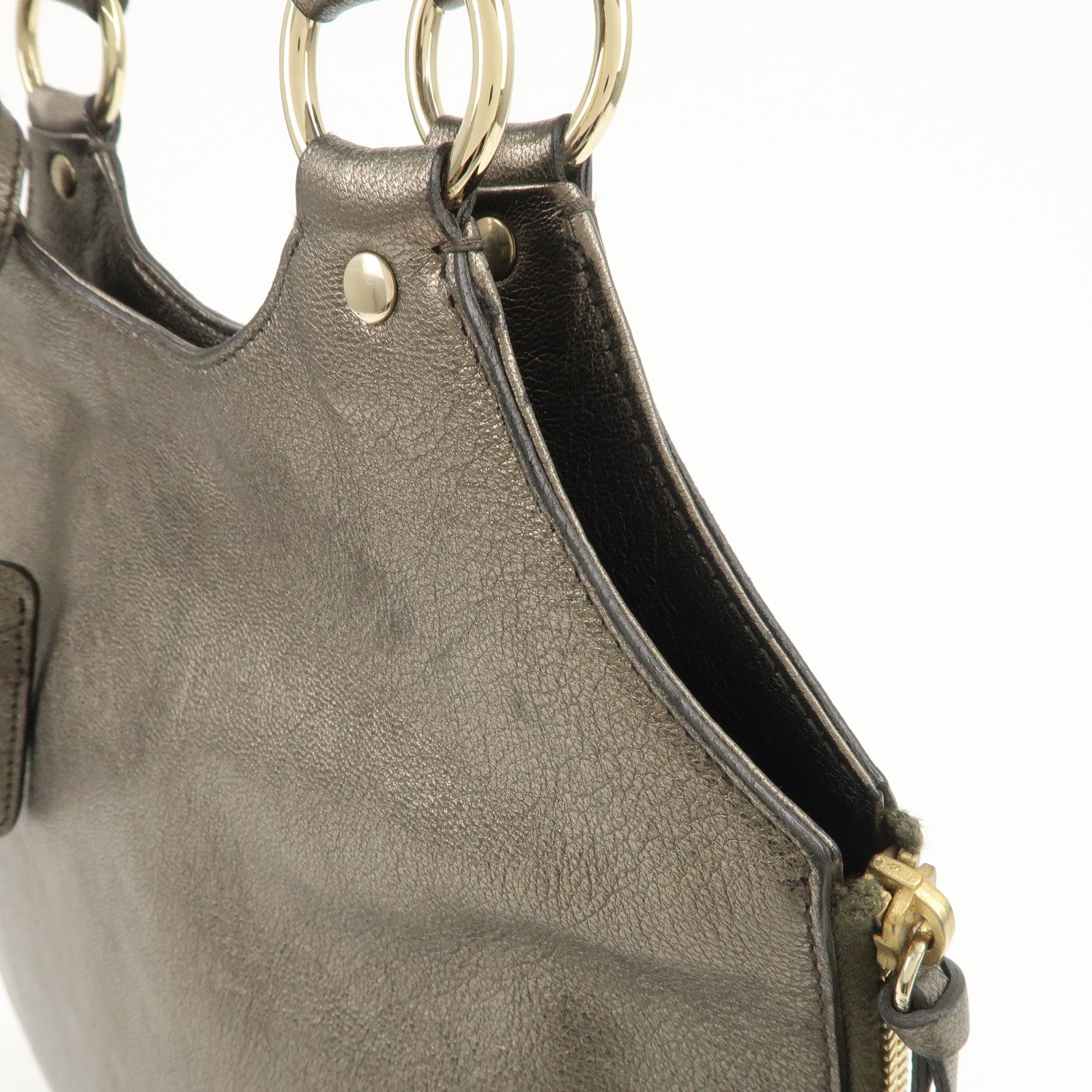 SAINT LAURENT Metropolis Rive Gauche Leather Tote Bag 177739