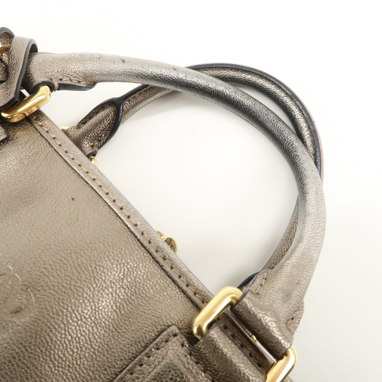 LOEWE Anagram Leather Amazona 28 Hand Bag Champagne gold Used