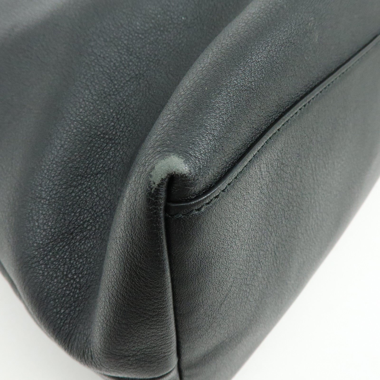 GUCCI Bamboo Leather 2Way Bag Tote Bag Shoulder Bag Black 365345