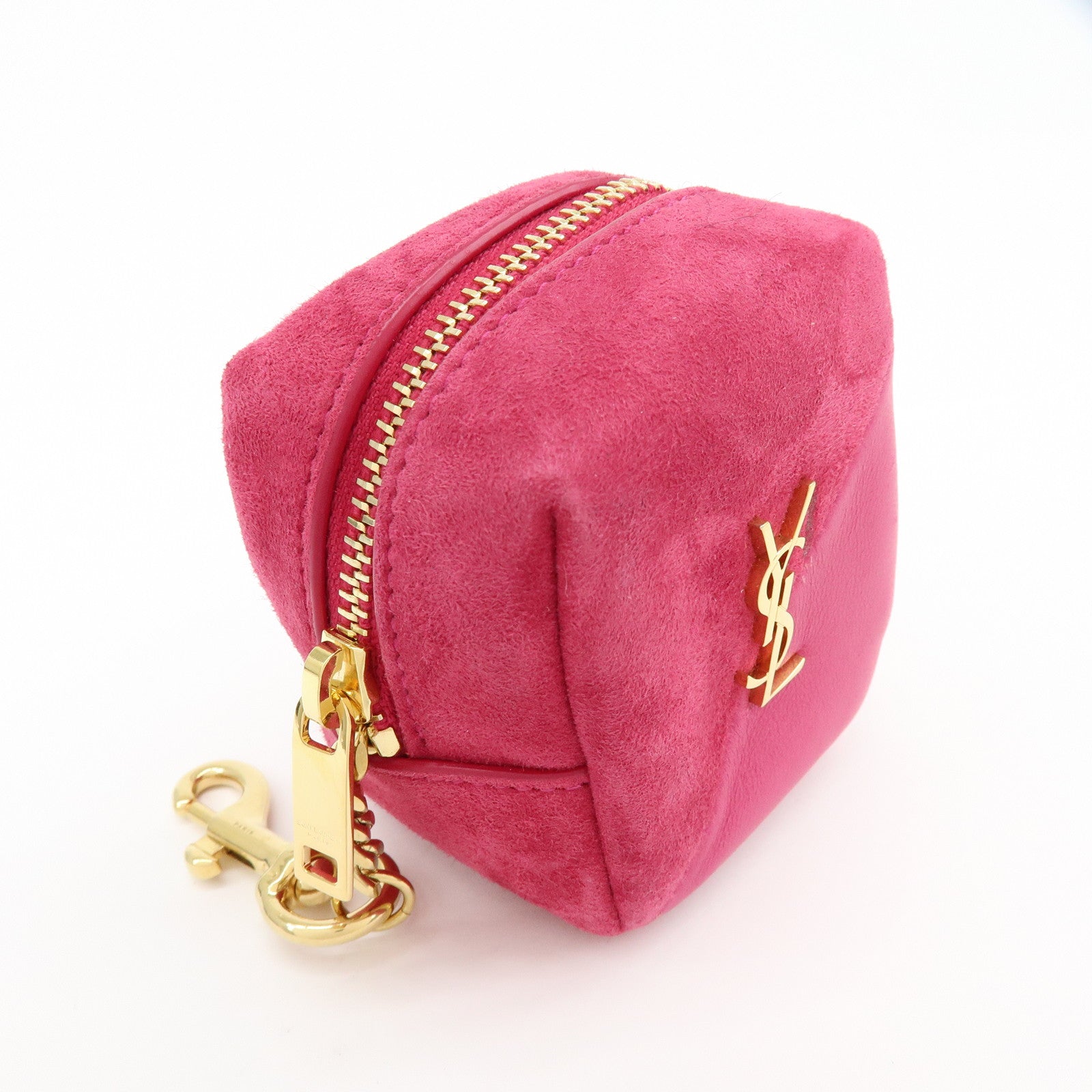 SAINT LAURENT PARIS Casandra Suede Leather Jamie Cube Pouch 669964
