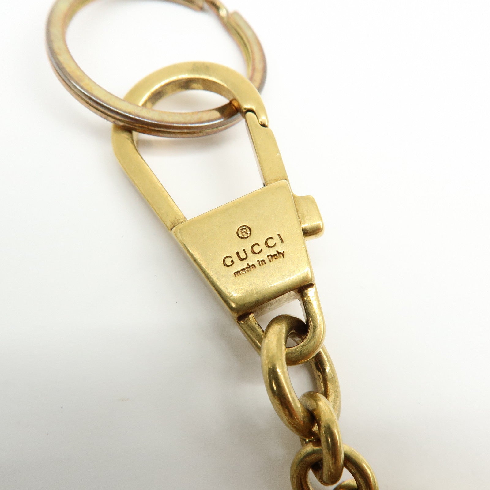 GUCCI GG Marmont Double G Metal Faux Pearl Bag Charm Gold 476428