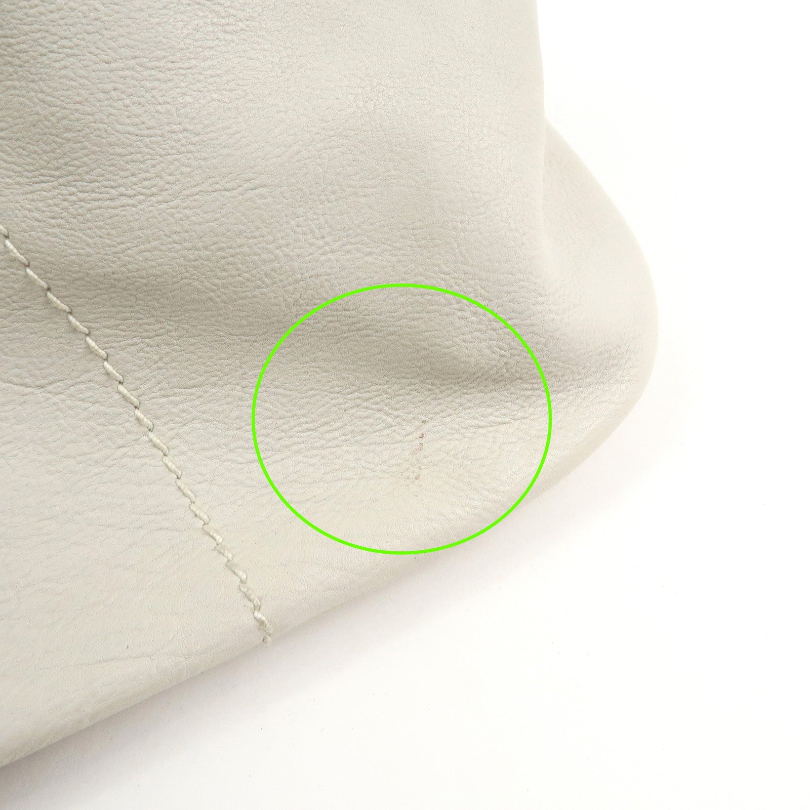 Christian Dior Leather Shoulder Bag Hand Bag White 10-RU-0037