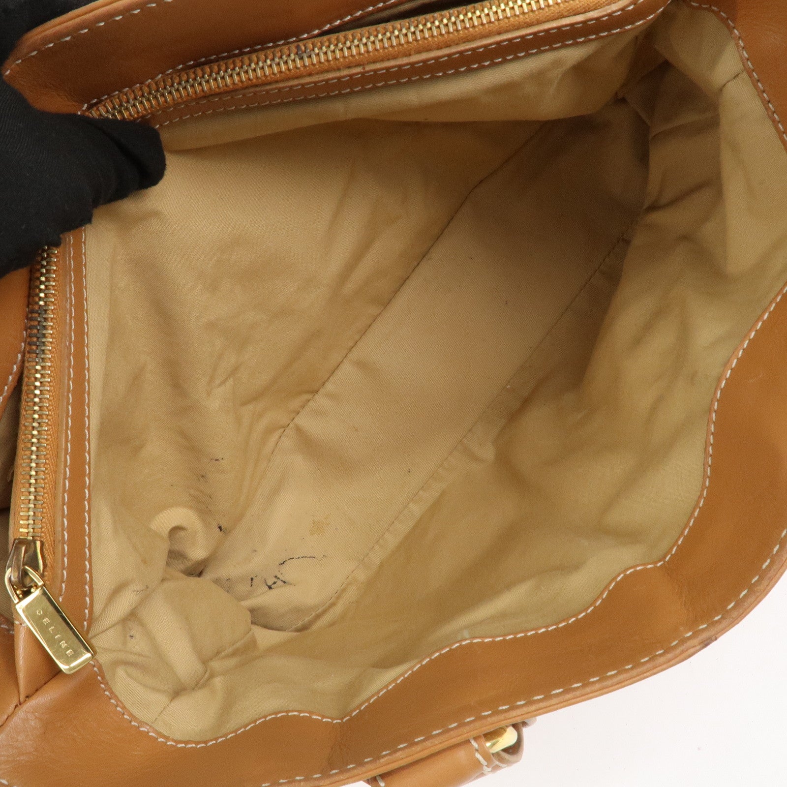 CELINE Macadam Leather Boogie Bag Hand Bag Tote Bag Brown