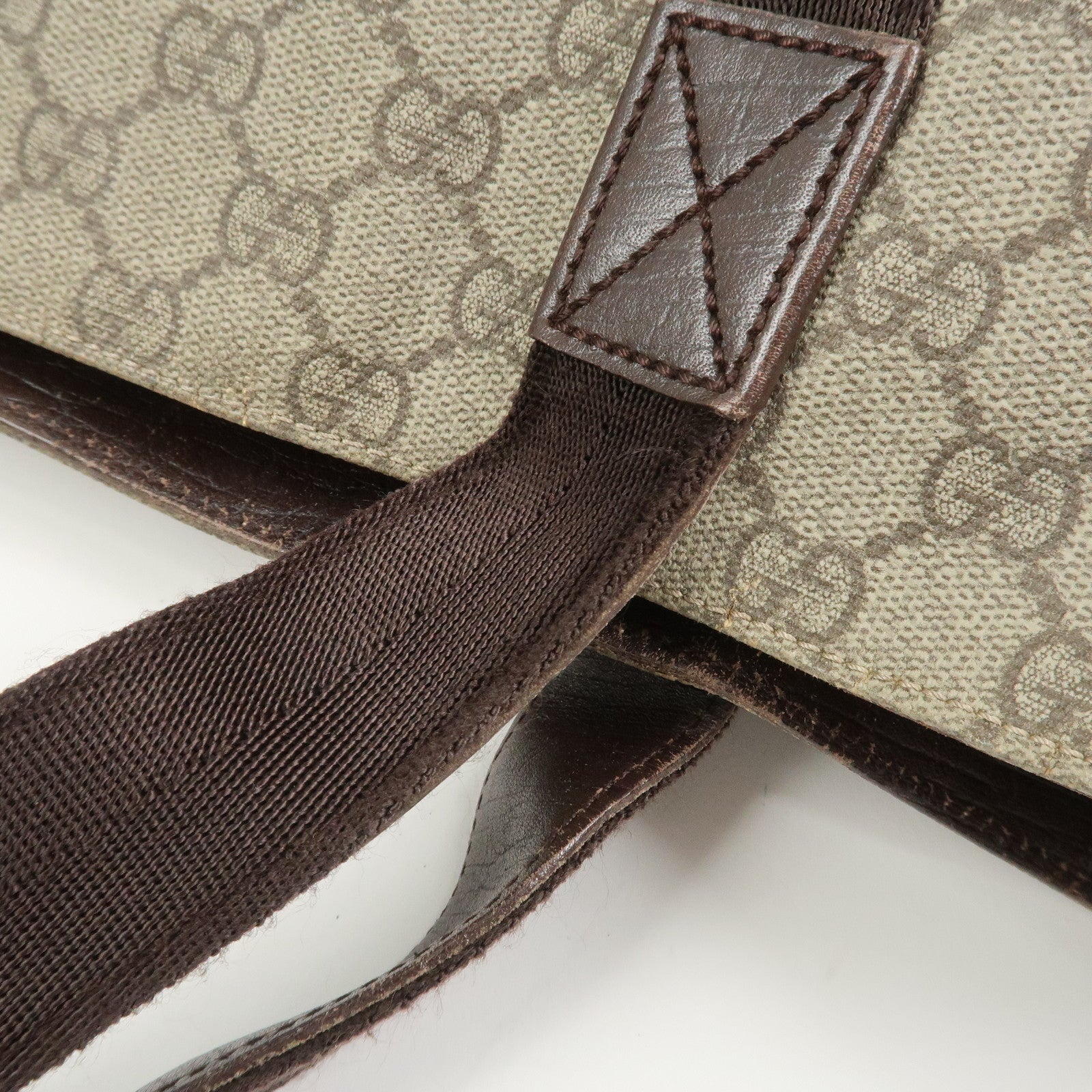 GUCCI GG Supreme Leather Tote Bag Hand Bag Beige Brown 141624