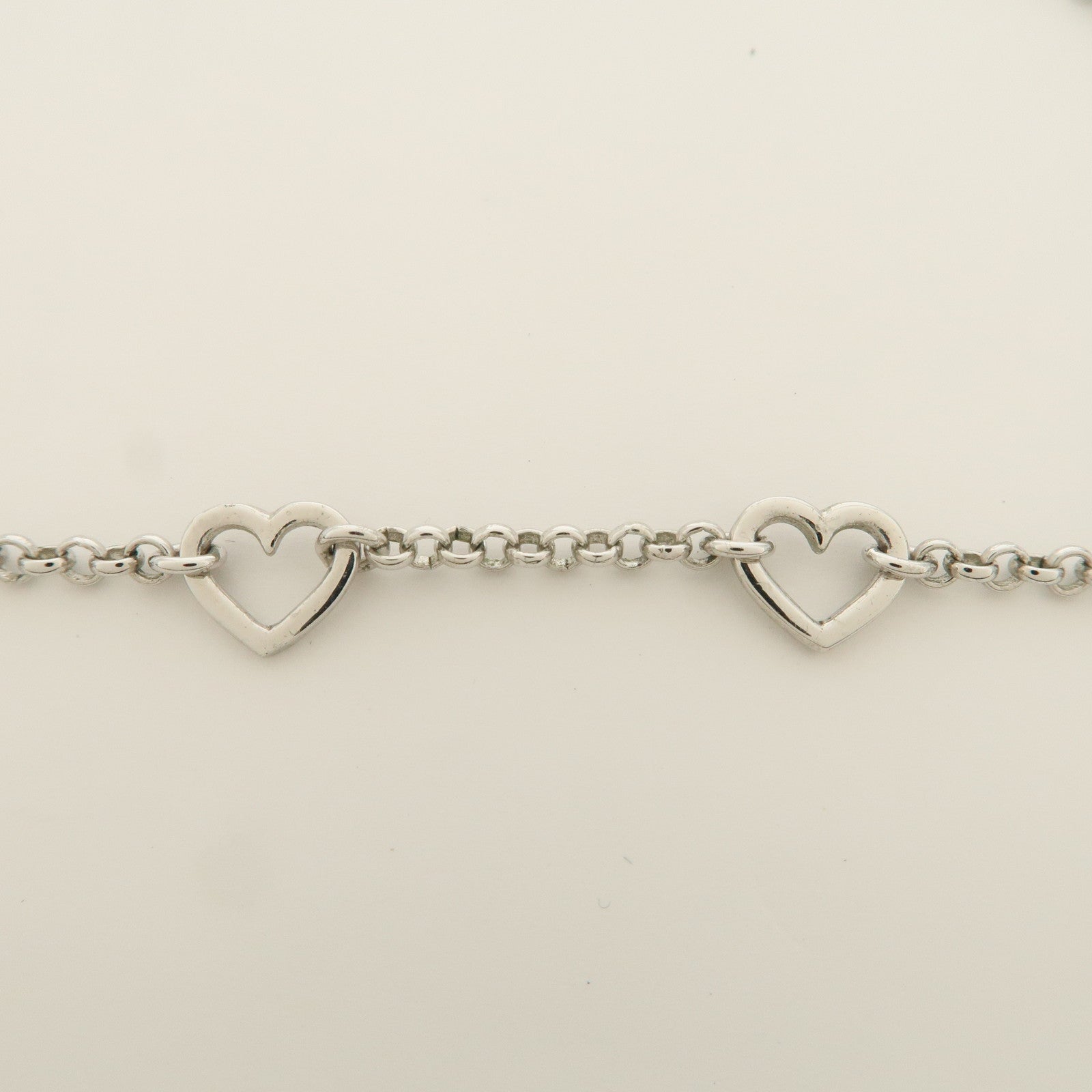 Christian Dior D Logo Heart Pendant Metal Necklace Silver