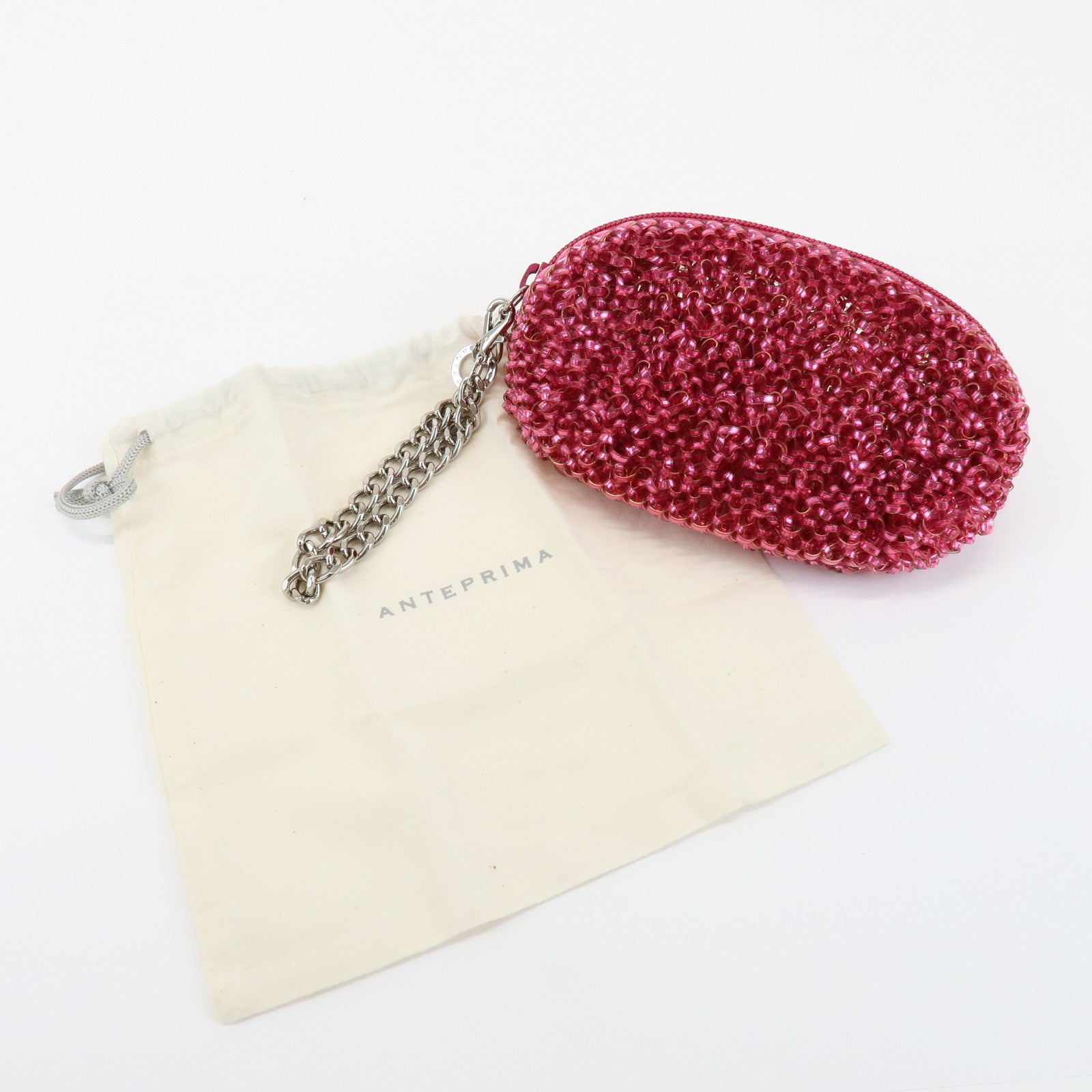 ANTEPRIMA Logo PVC Pouch Bag Cosmetic Pouch Pink