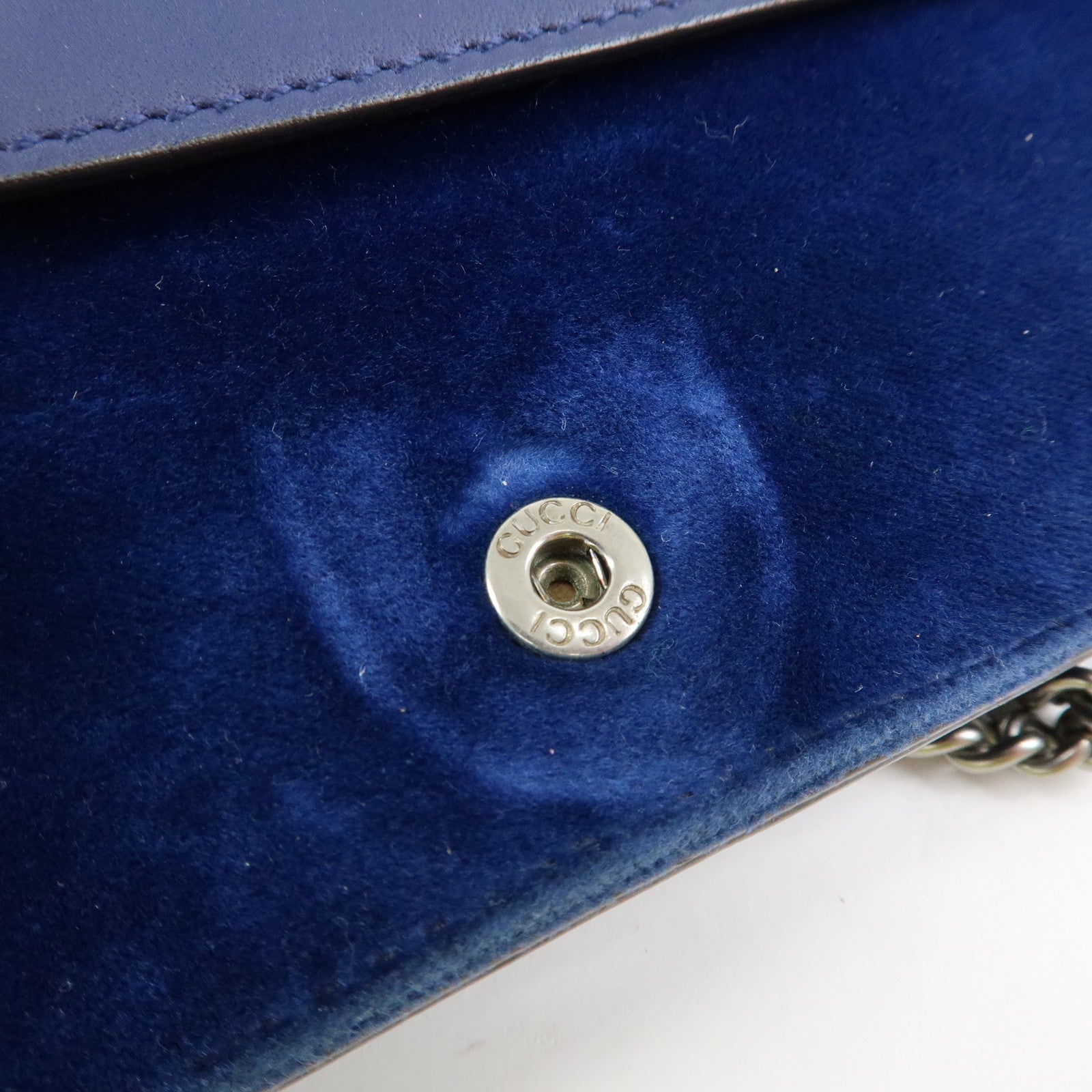 GUCCI Dionysus Velvet Leather Mini Shoulder Bag Blue 476432