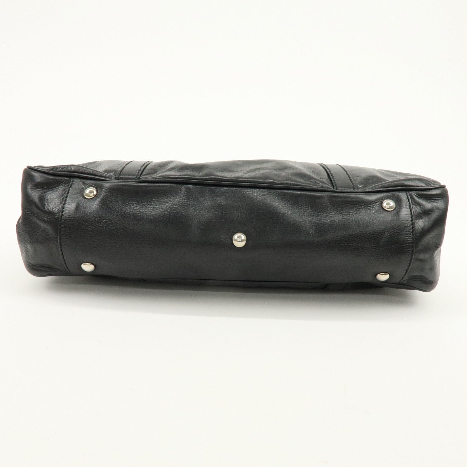 GUCCI Interlocking G Leather Tote Bag Hand Bag Black 232957