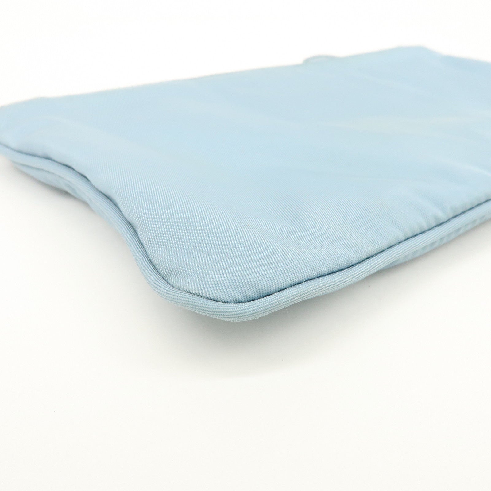 PRADA Triangle Logo TESSUTO IMPUNTU Nylon Pouch Light Blue 1NH545