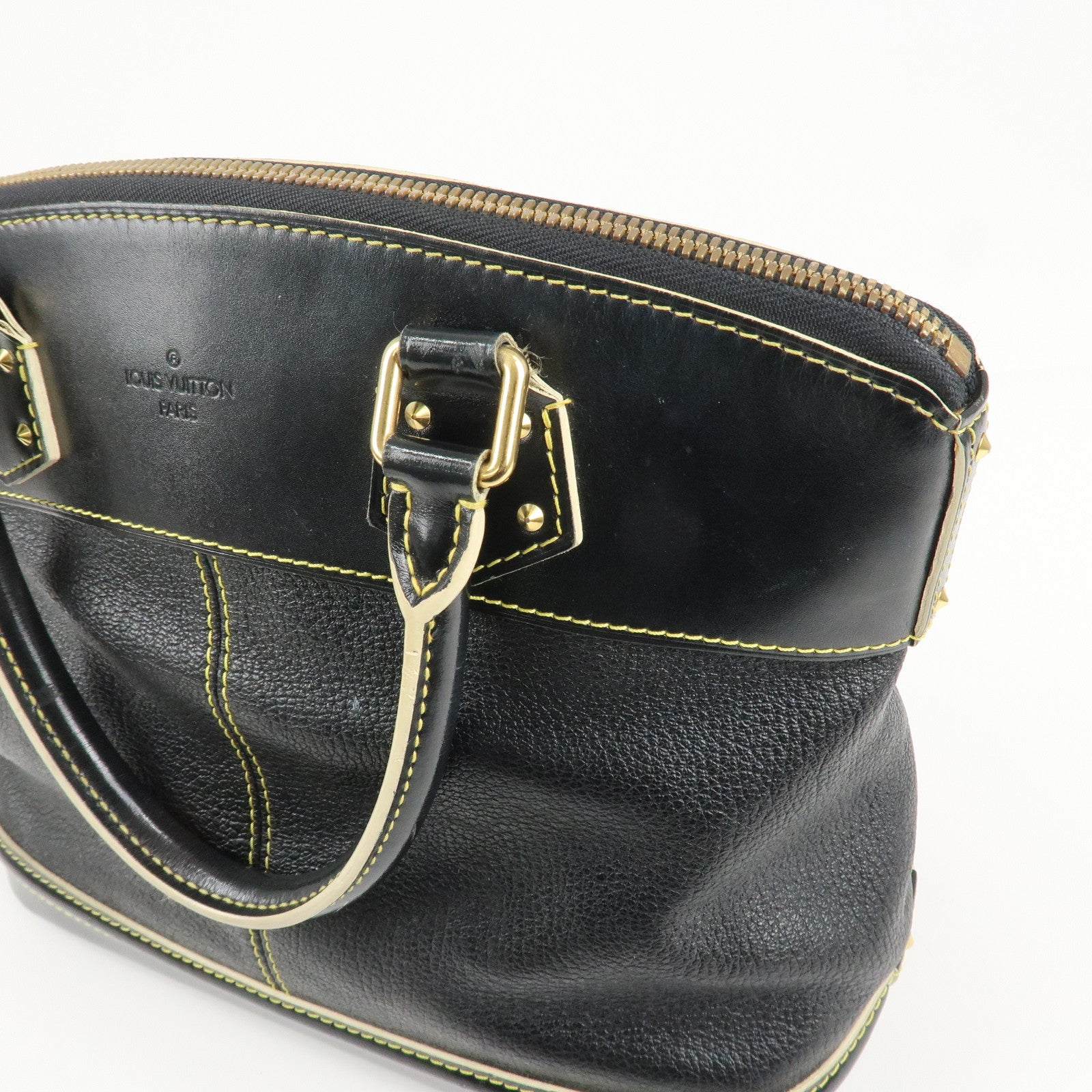 Louis Vuitton Suhali LockIt PM Hand Bag Tote Bag Black M91888 Used