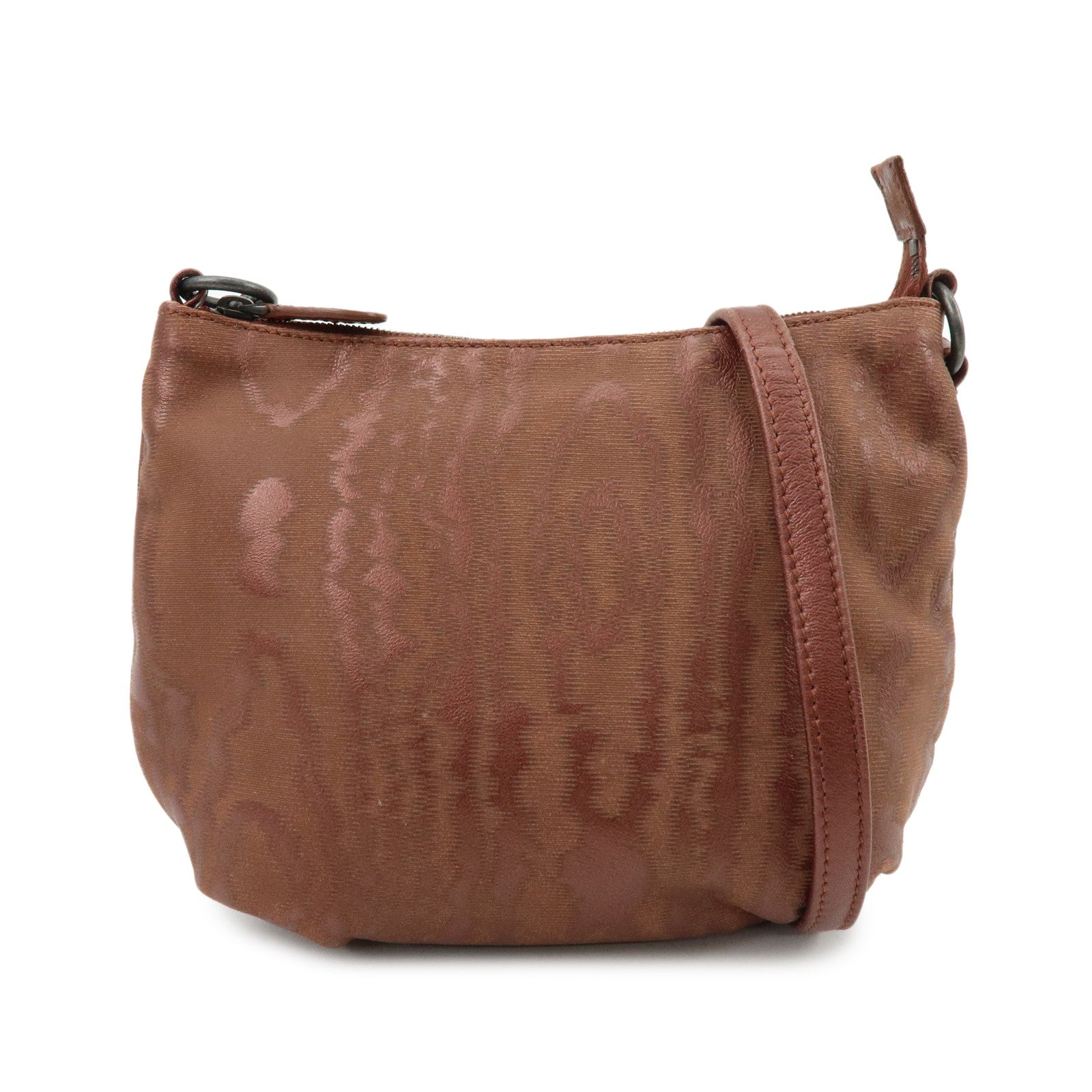 BOTTEGA VENETA Leather Shoulder Bag Metallic Brown 196484