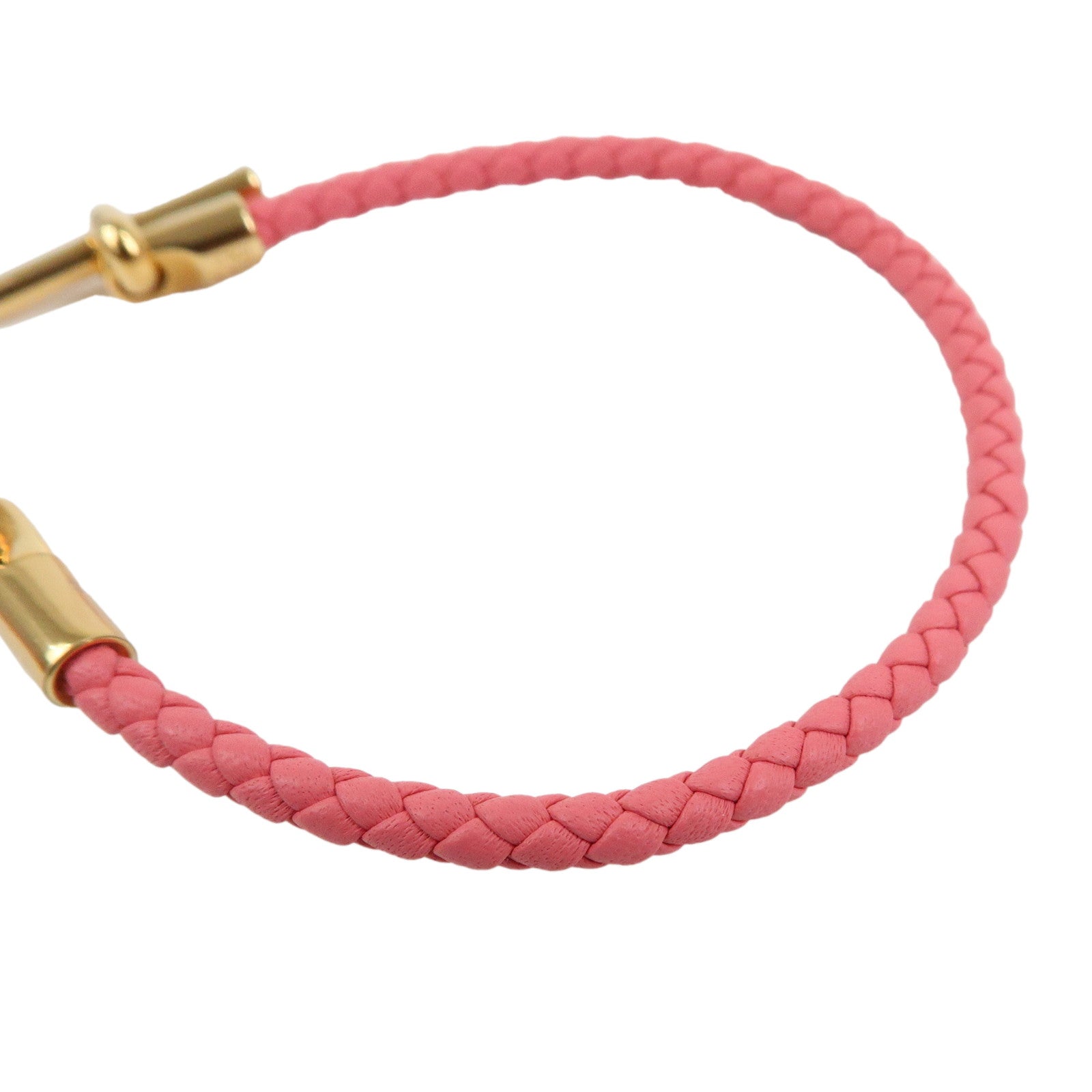 HERMES Glenan H Tresse en Veau Swift Leather Bracelet Pink