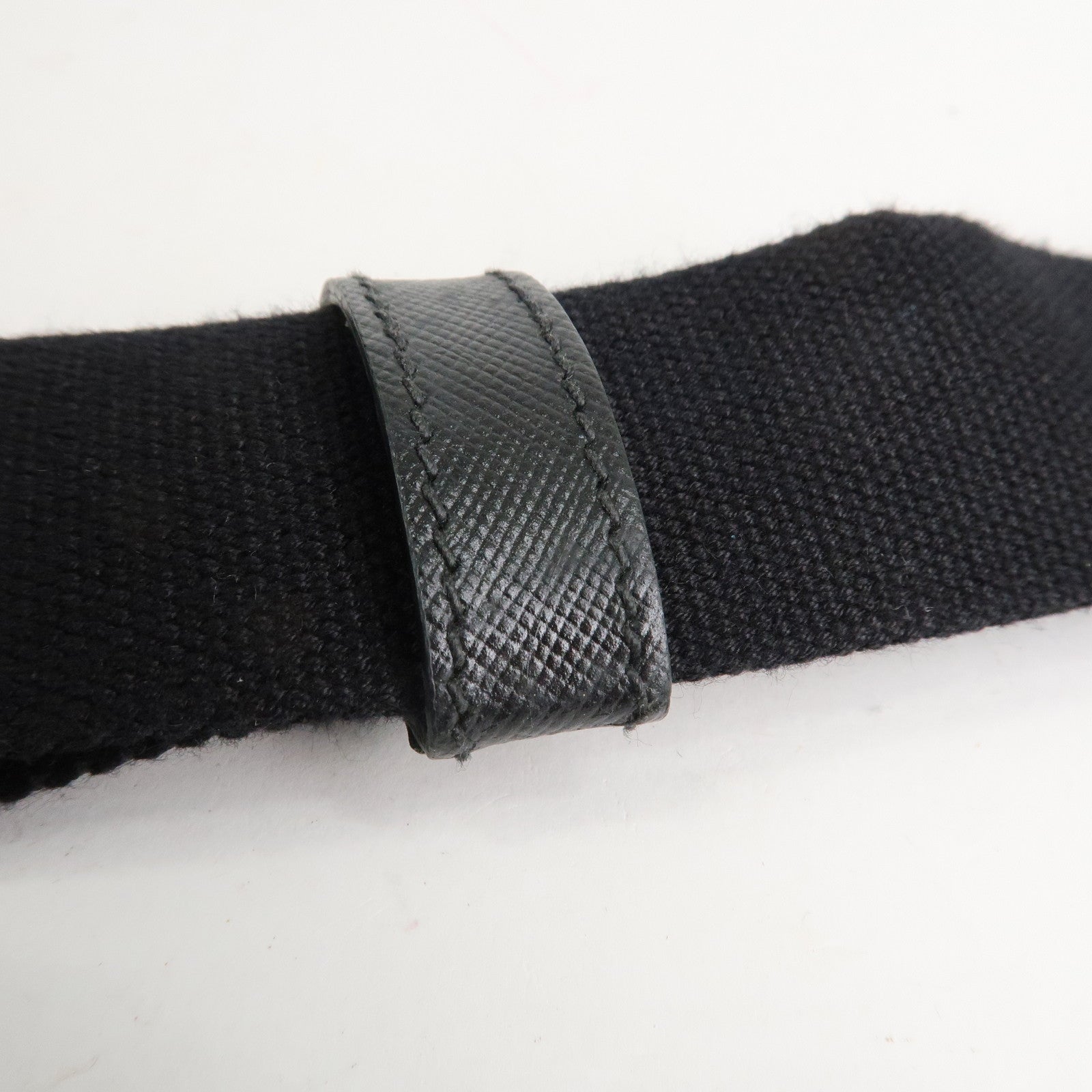 PRADA Canapa Mini Canvas 2Way Hand Bag Tote Bag Black 1BG439 Used