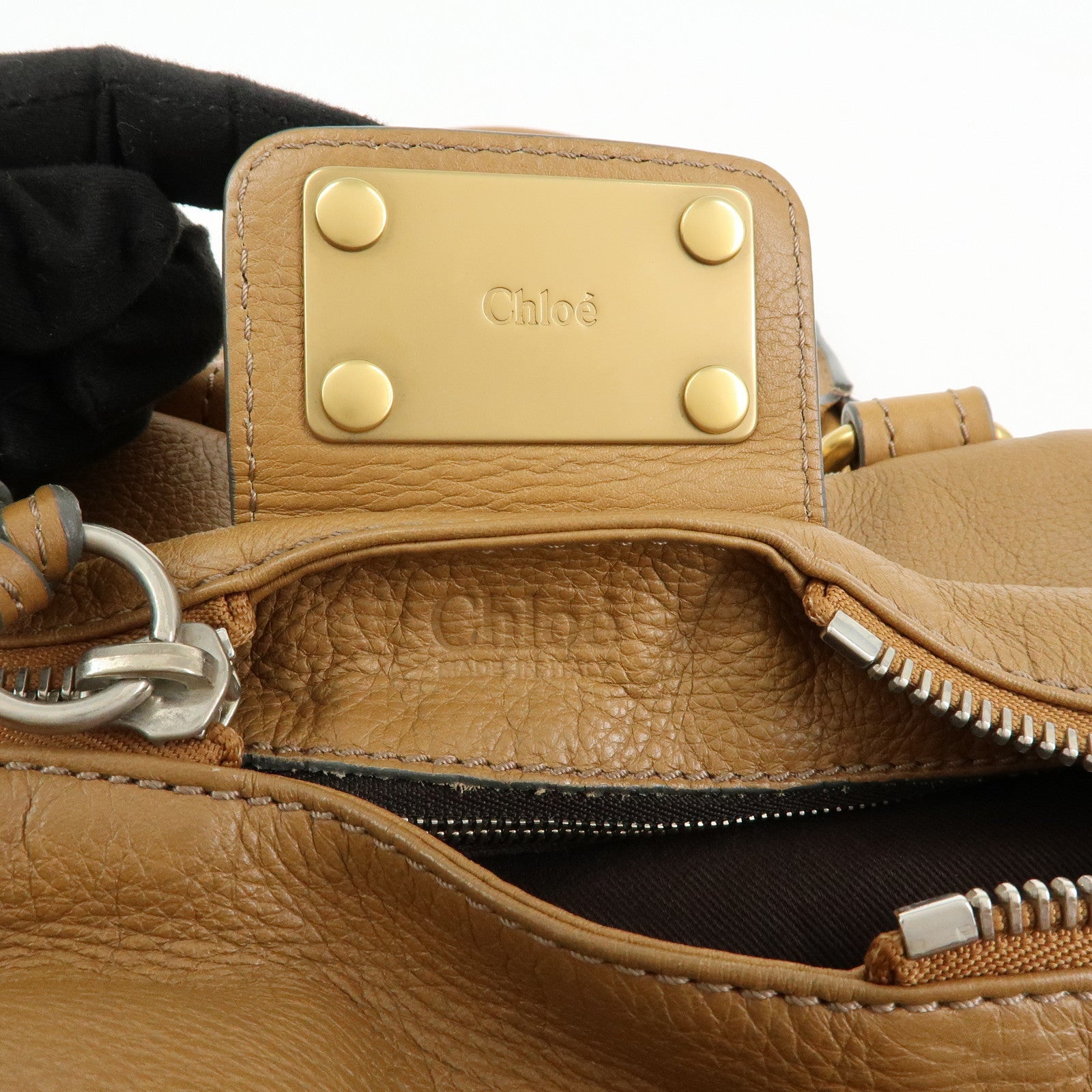 Chloe Paddington Leather Shoulder Bag Boston Bag Brown