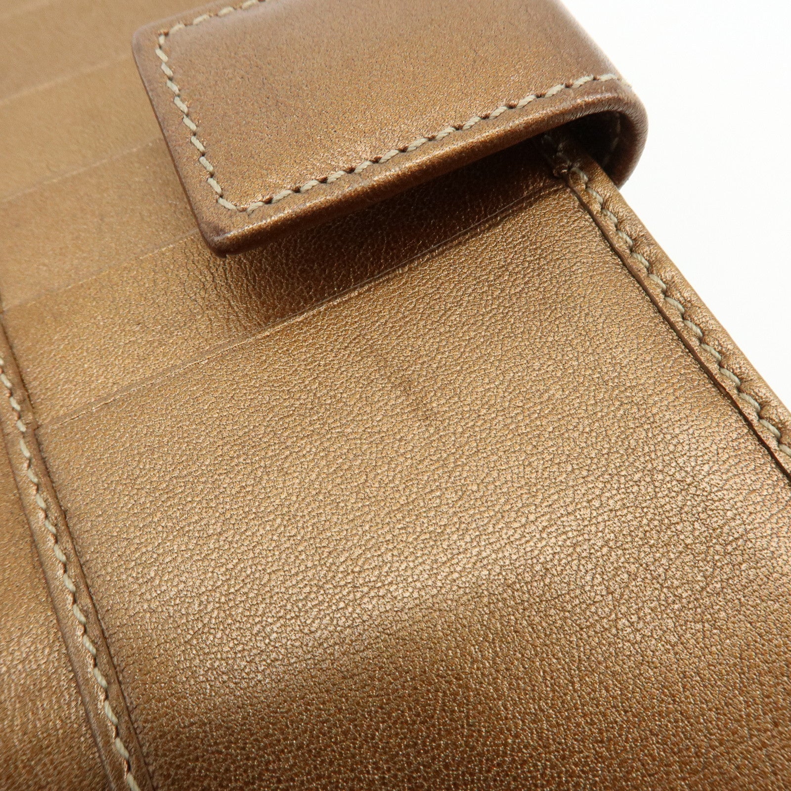 GUCCI Interlocking G GG Canvas Leather Long Wallet Light Brown