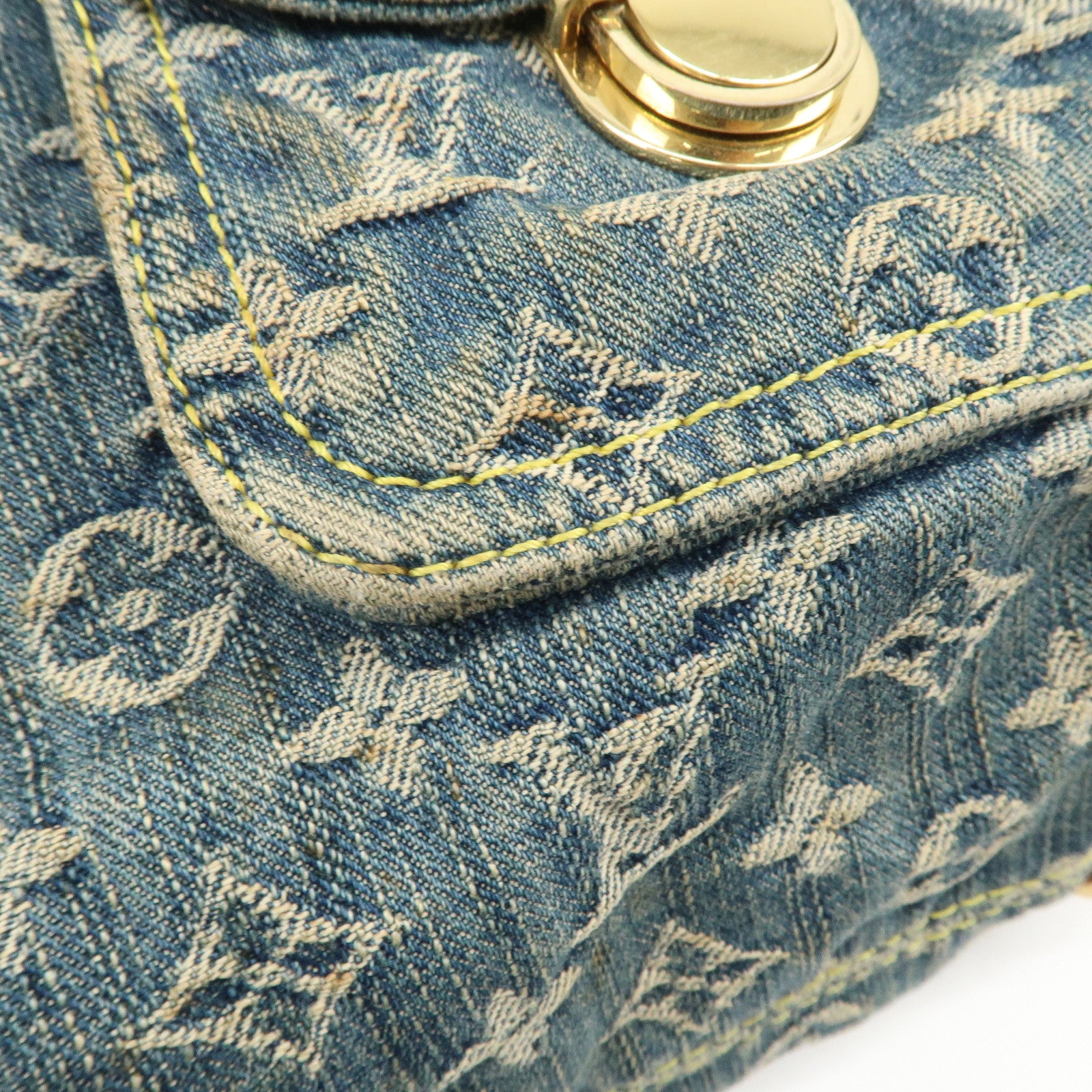 Louis Vuitton Monogram Denim Baggy GM Shoulder Bag Blue M95048