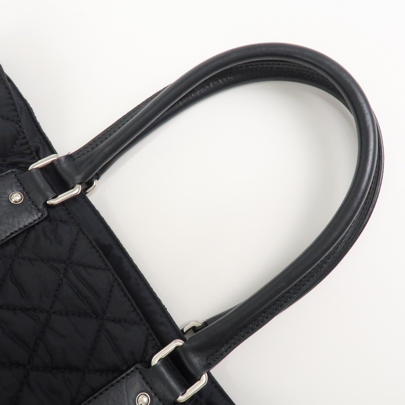 CHANEL Paris New York COCO Mark Nylon Leather Tote Bag Black A33100