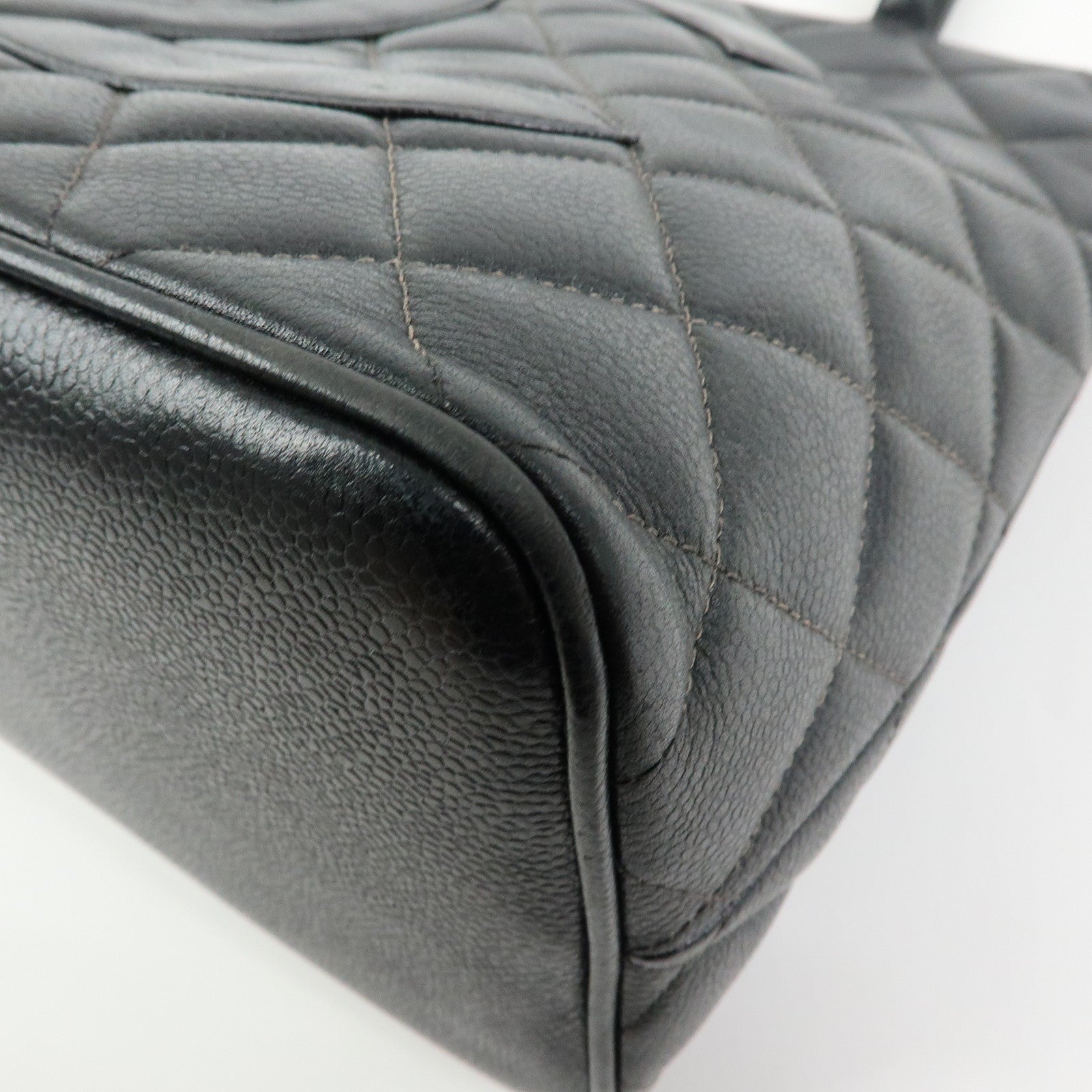 CHANEL Matelasse COCO Mark Medallion Tote Bag Hand Bag Black A01804
