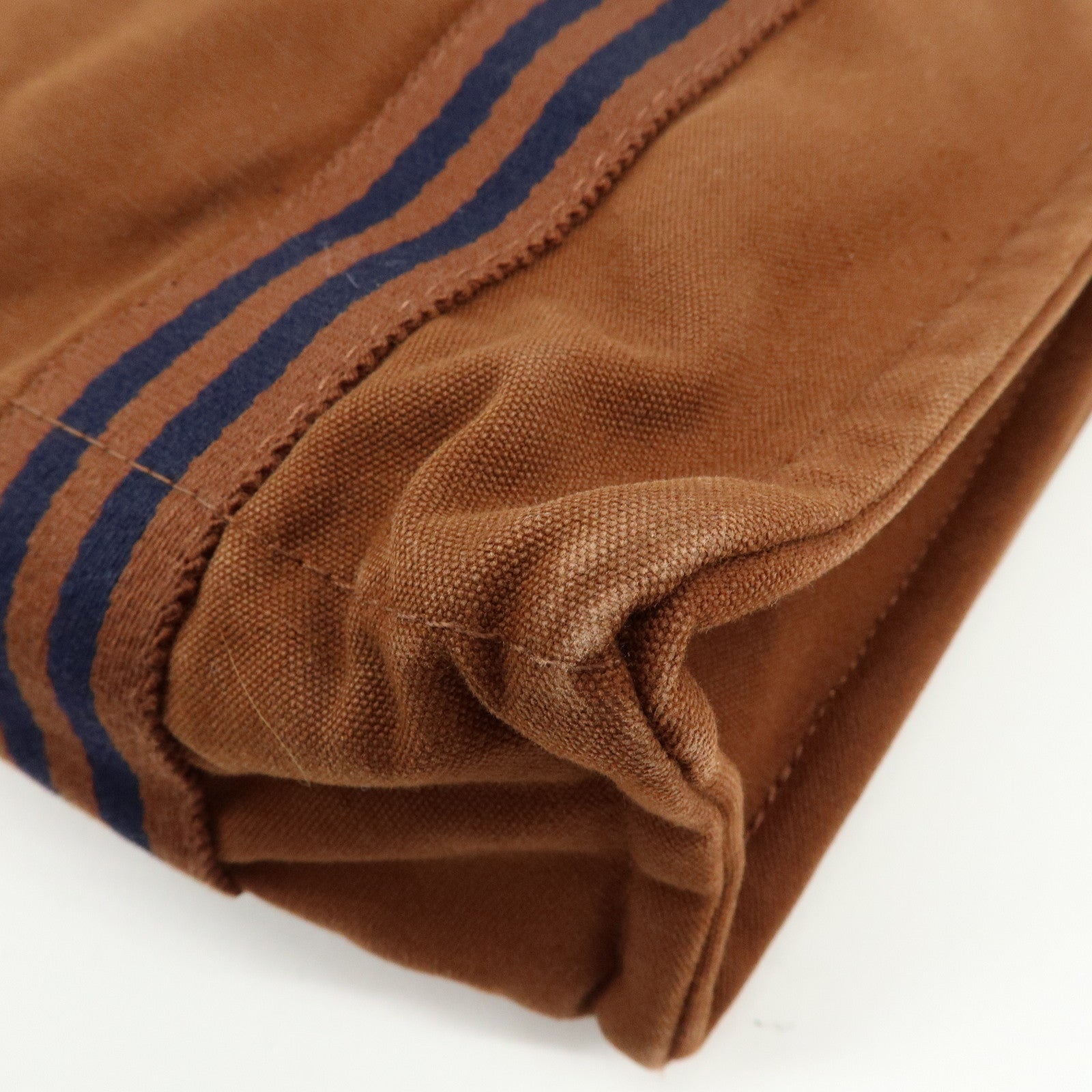 HERMES Basas MM Fourre Toute Canvas Shoulder Bag Brown