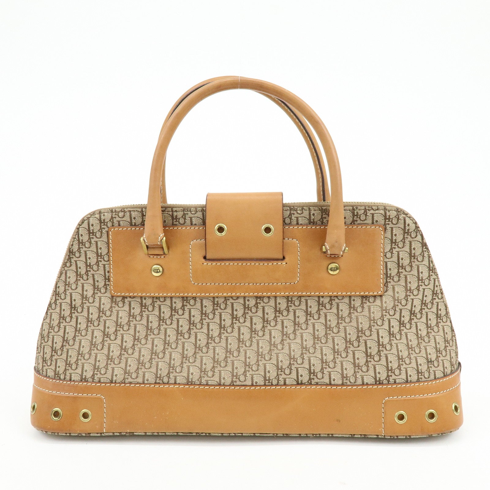 Christian Dior Trotter Street Chic Jacquard Canvas Leather Hand Bag