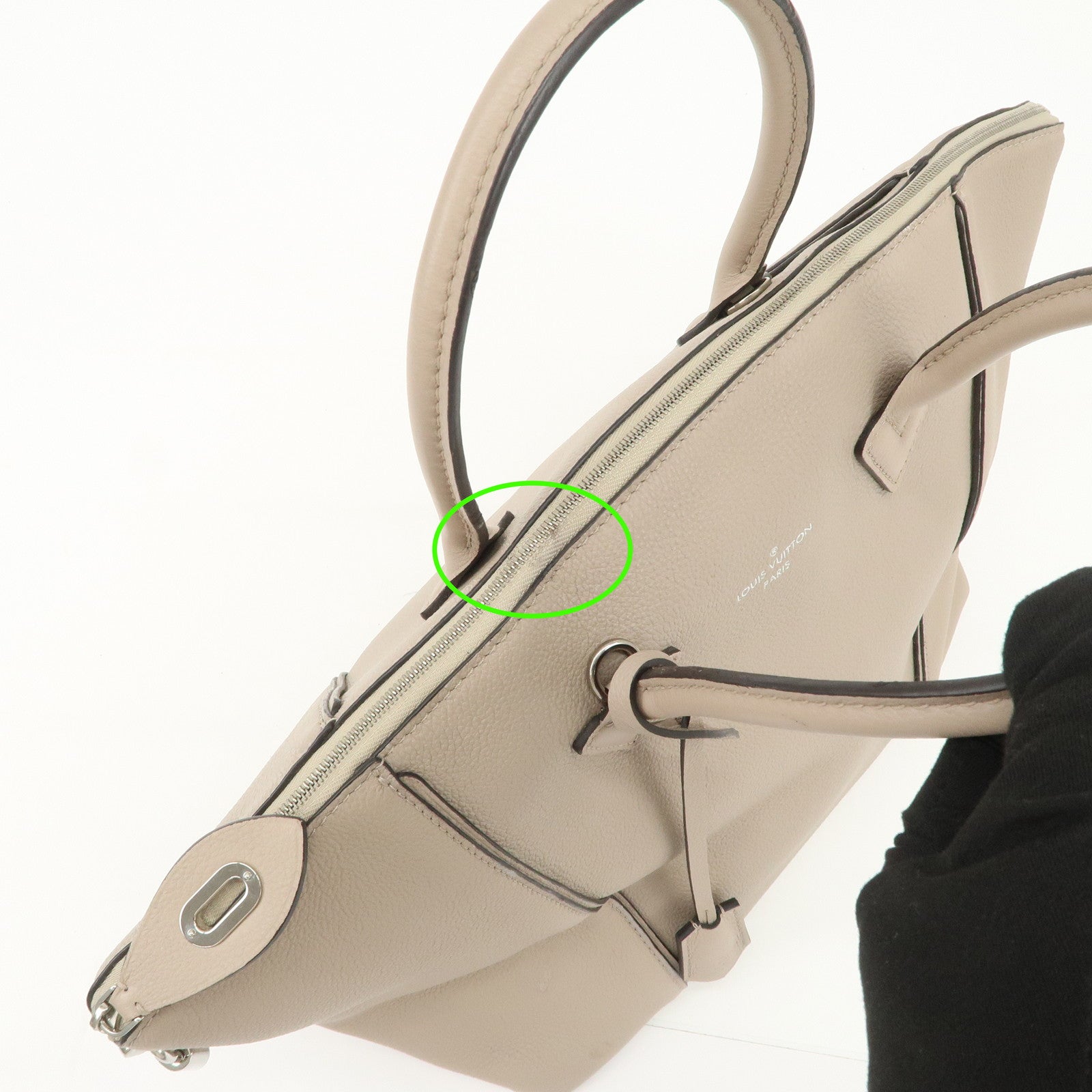 Louis Vuitton PARNASSEA Lock It MM Hand Bag Tote Bag Beige M94593