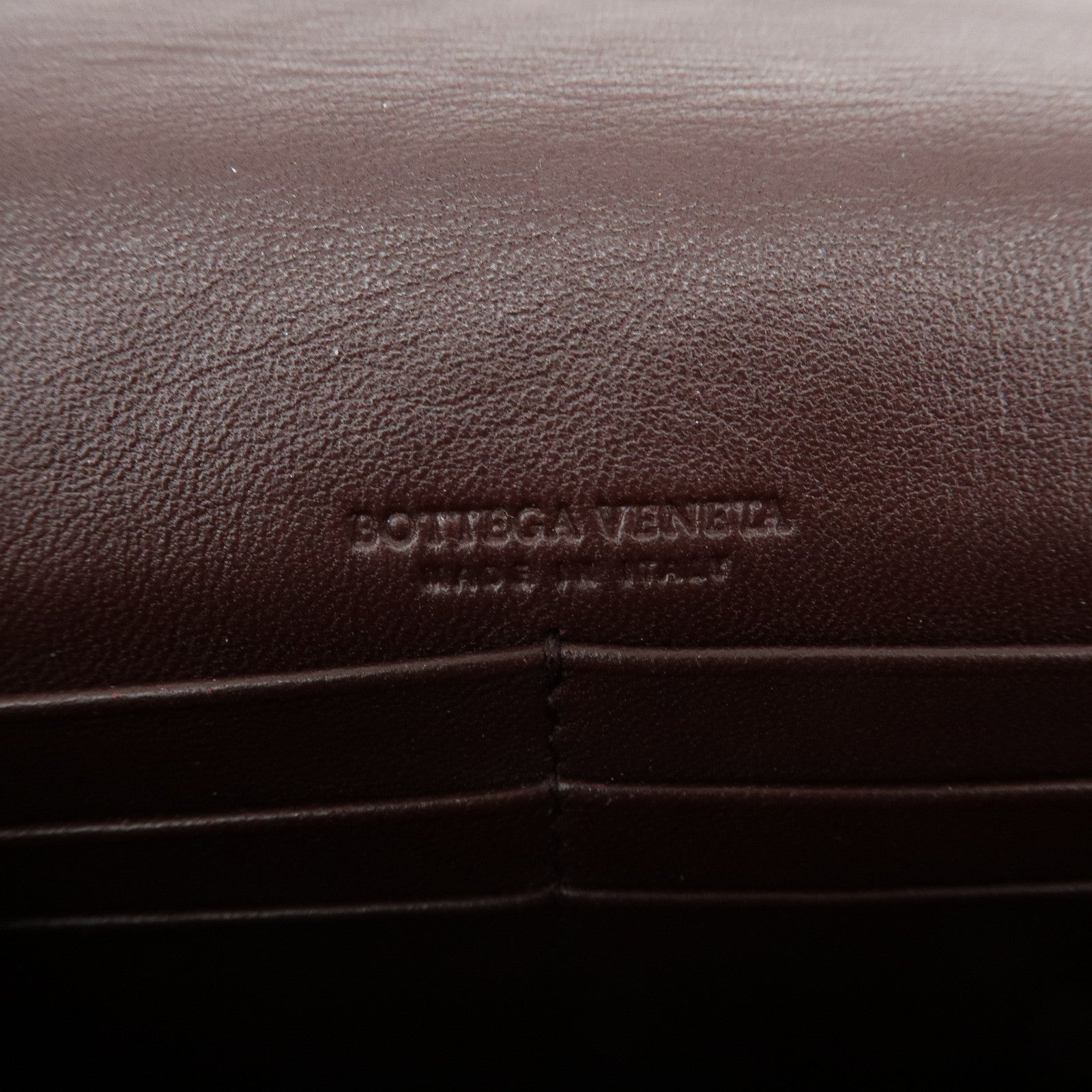 BOTTEGA VENETA Intrecciato Leather Chain Wallet Brown