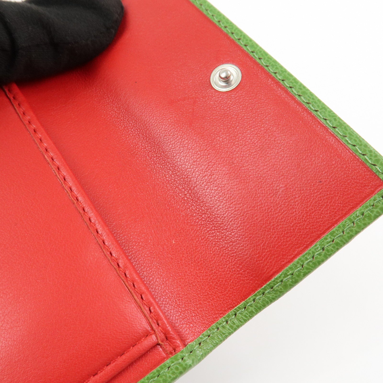 Christian Dior Rasta Trotter PVC Leather Compact Wallet Brown Green