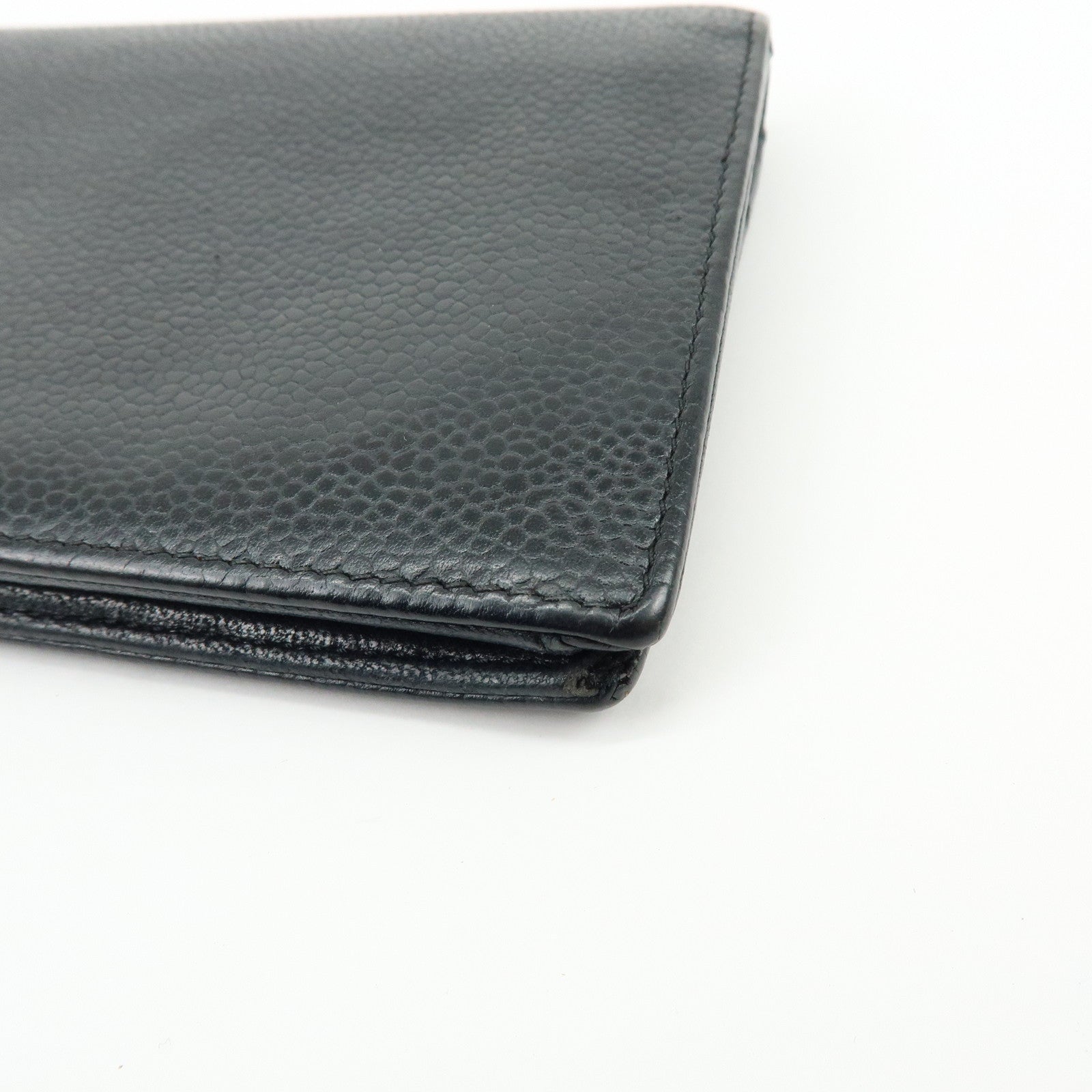 Chanel COCO Mark Caviarskin Long Flap Wallet Black