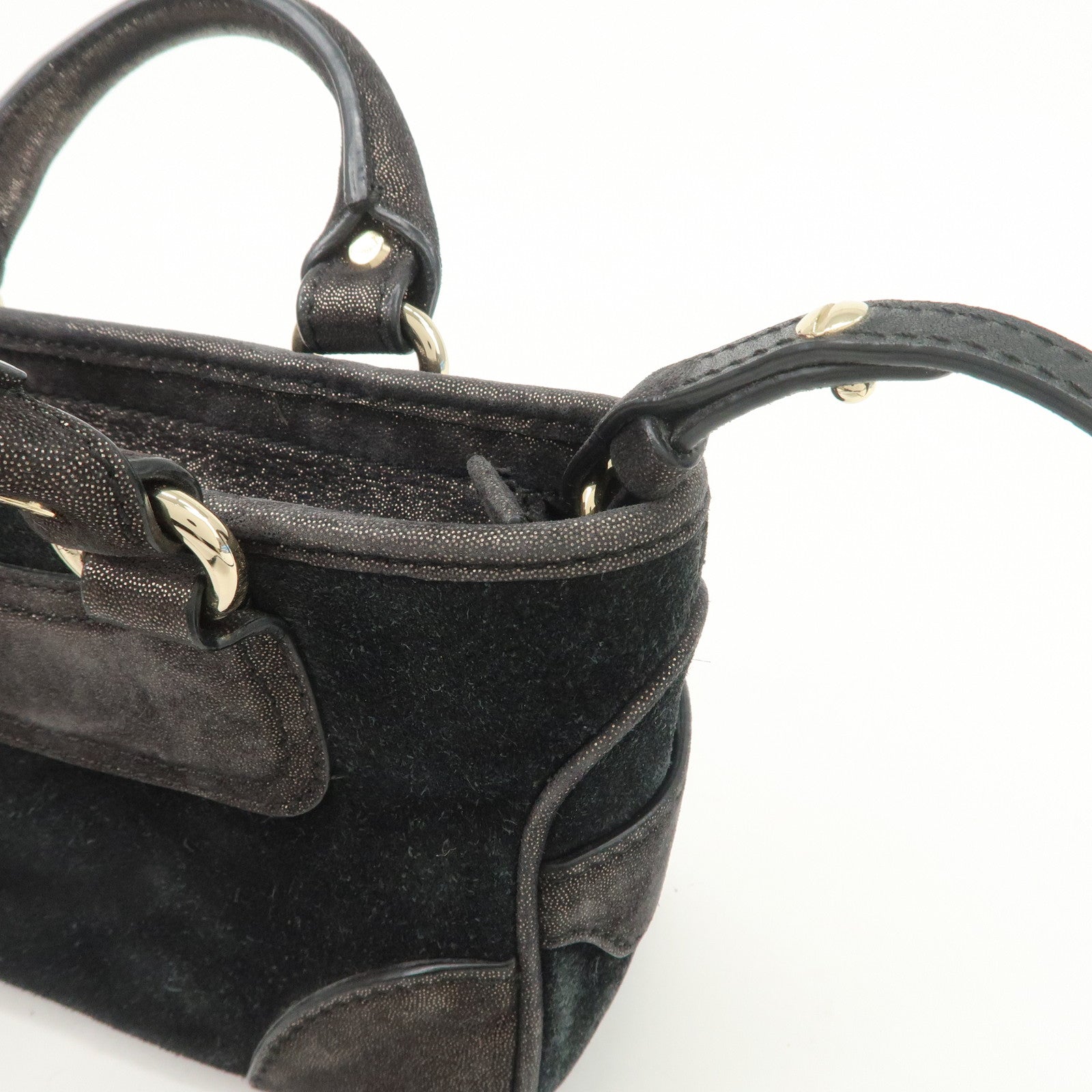 CELINE Leather Mini Boogie Bag 2Way Bag Shoulder Bag Black