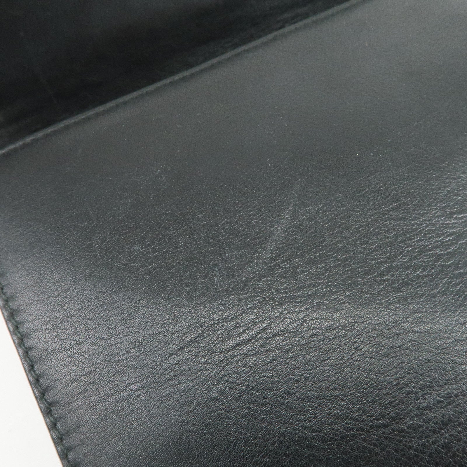 CELINE Logo Leather 2Way Bag Shoulder Bag Clutch Bag Black