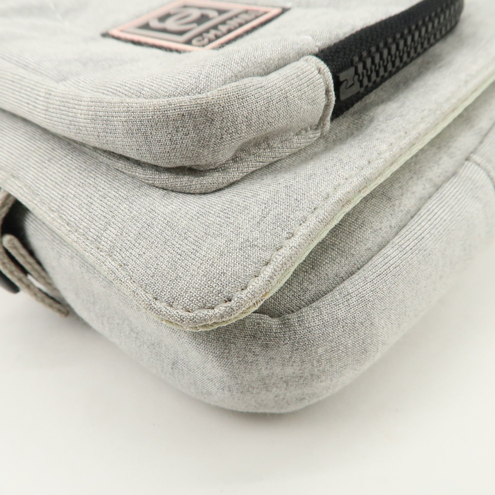 CHANEL Sport Line Cotton Jersey Waist Bag Body Bag Grey
