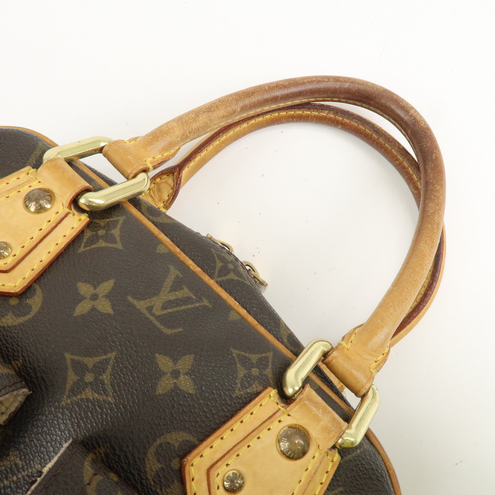 Louis Vuitton Monogram Manhattan PM Hand Bag Brown M40026 Used