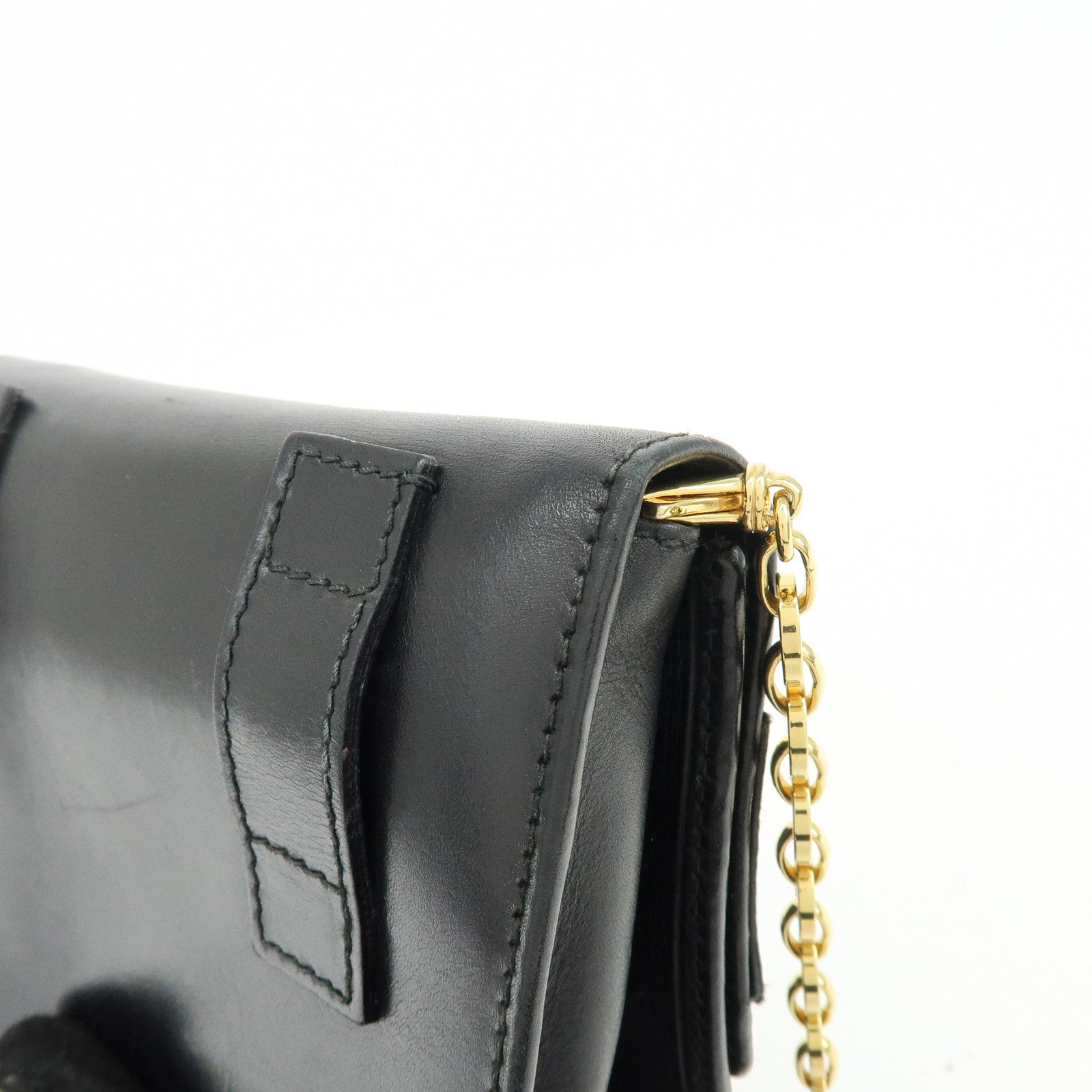 Ferragamo Vara Ribbon Leather 3 Way Bag Shoulder Clutch Bag Black
