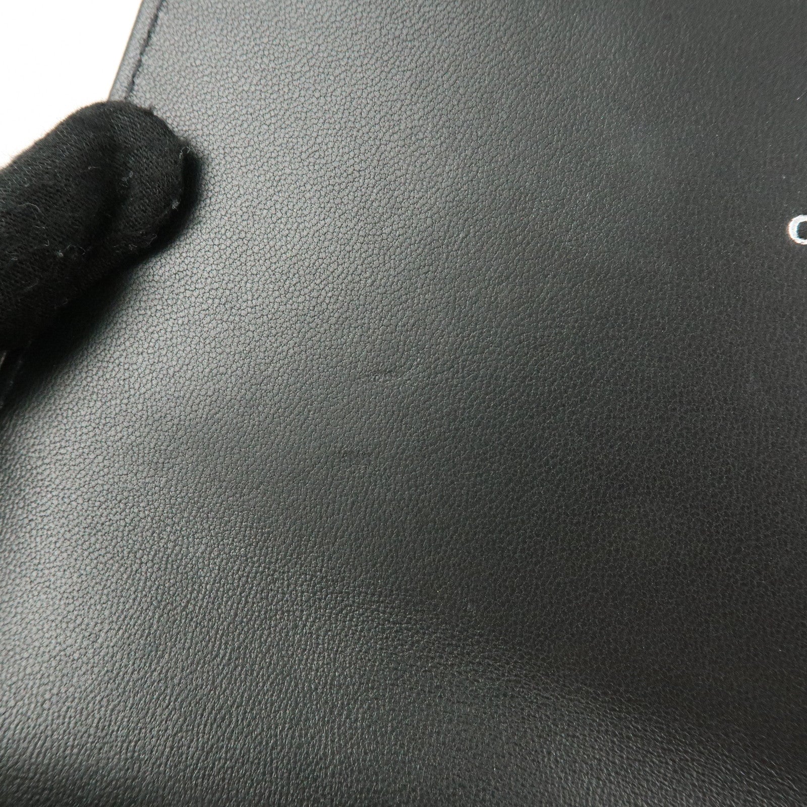 CHANEL Airline COCO Mark Lamb Skin Long Wallet Black A80896