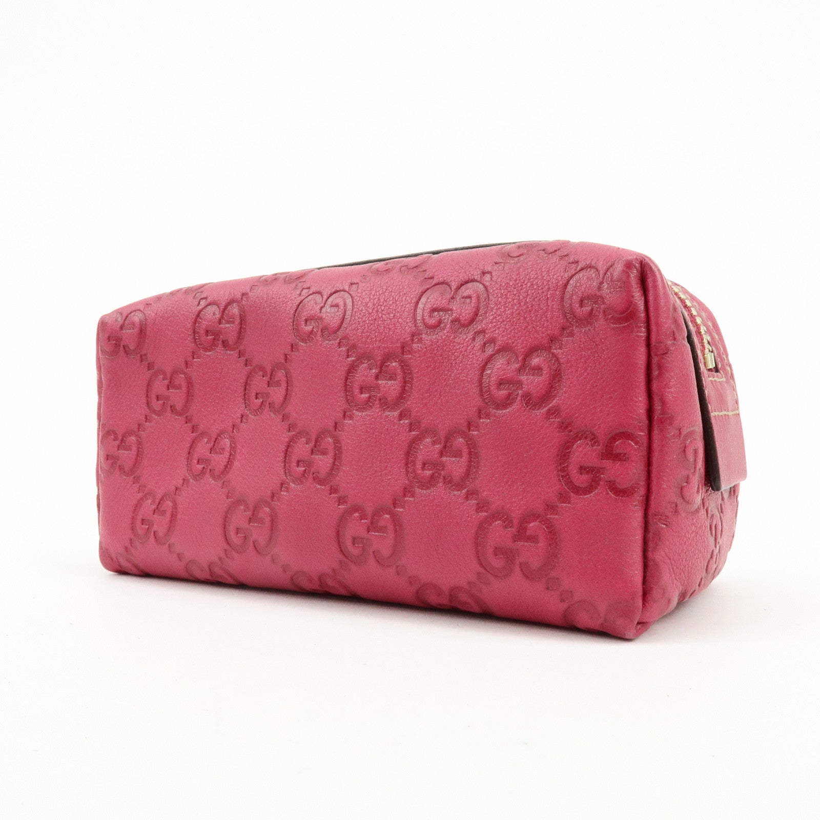 GUCCI Guccissima Leather Pouch Cosmetic Pouch Purse Pink 153228